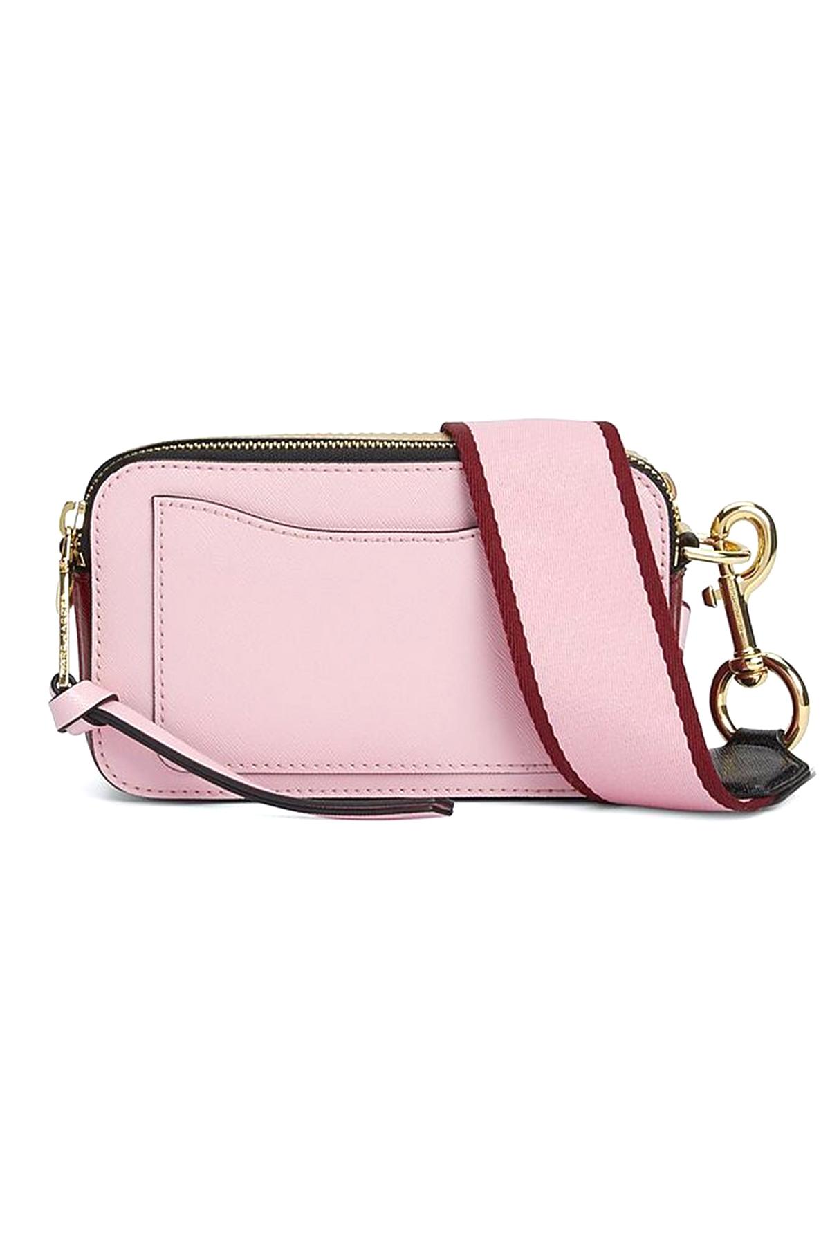 Marc Jacobs Leather Snapshot Bag In Baby Pink/red - Lyst