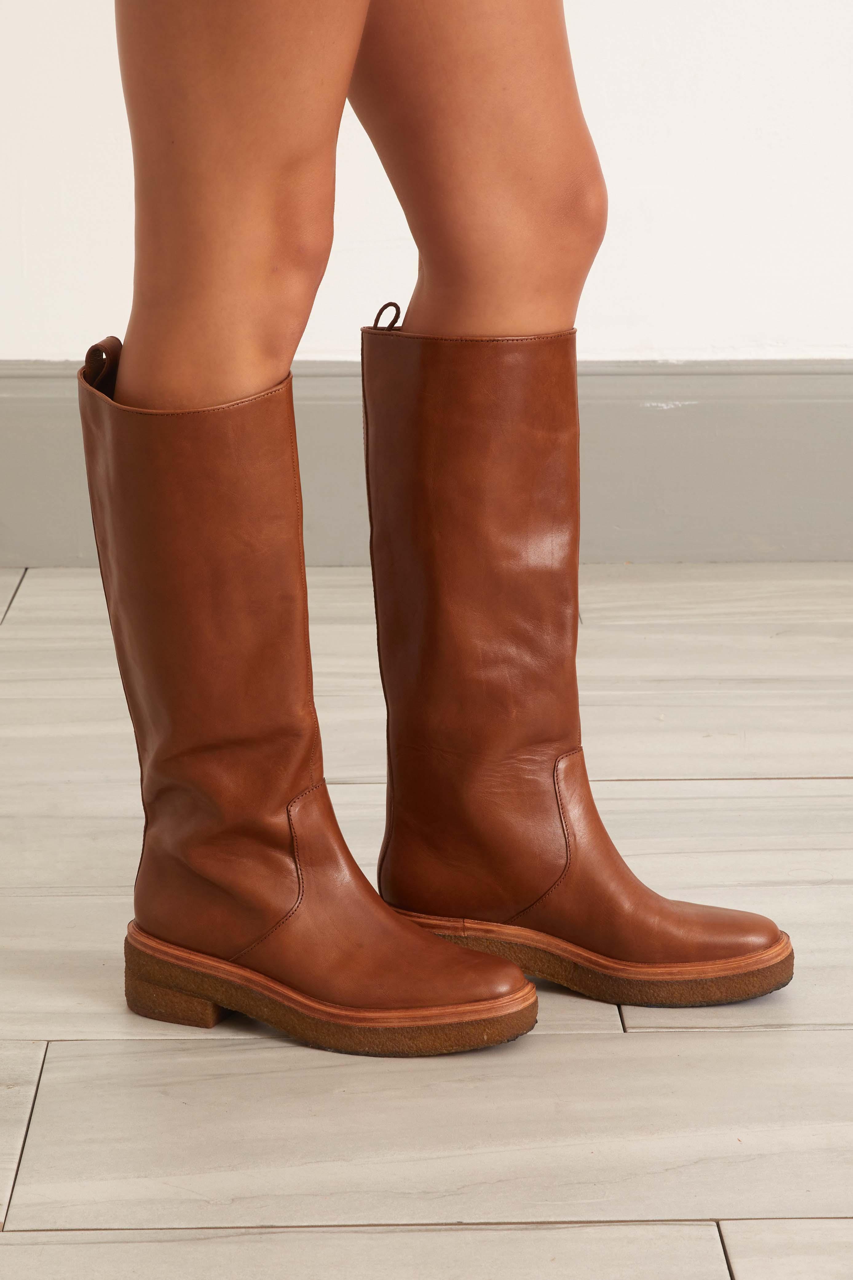 Loeffler Randall Tall Shaft Boot With Crepe Sole in Brown | Lyst
