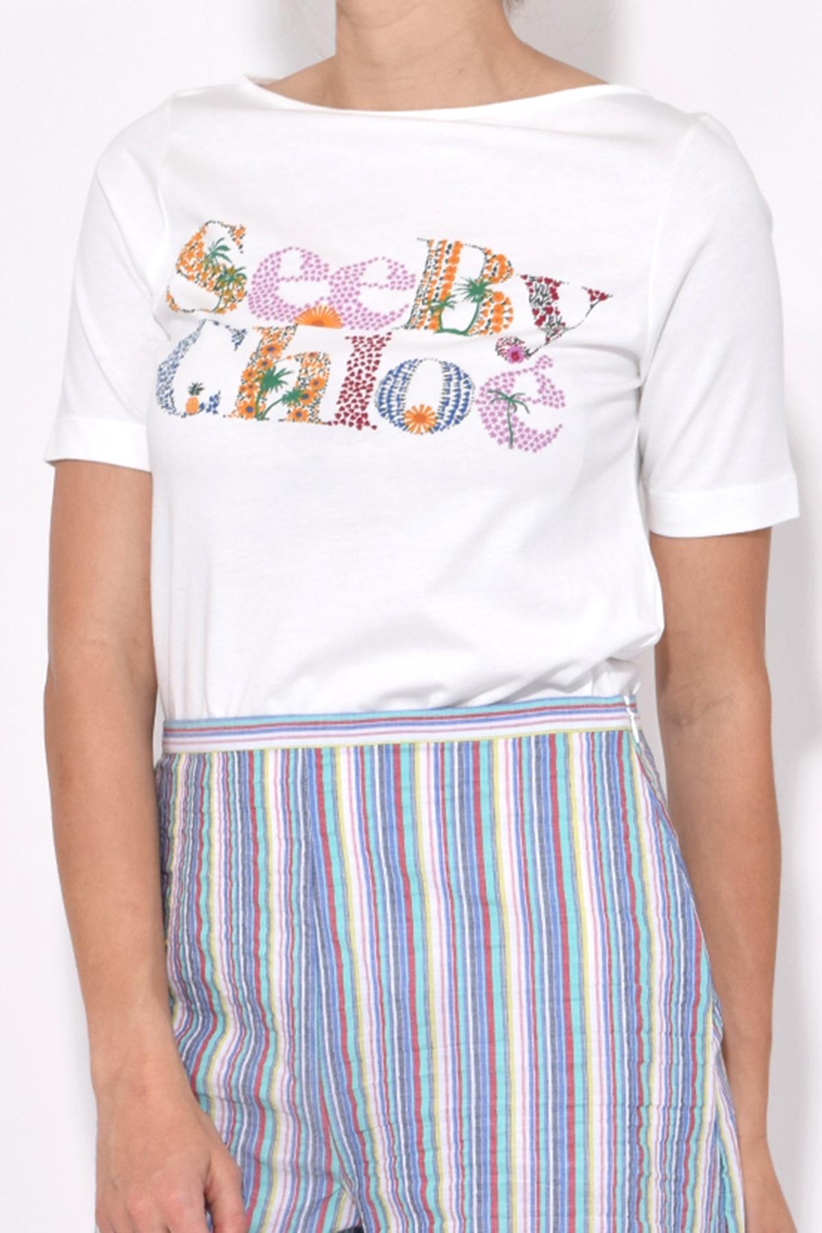 Lyst - See By Chloé Logo T-shirt In Off White in White