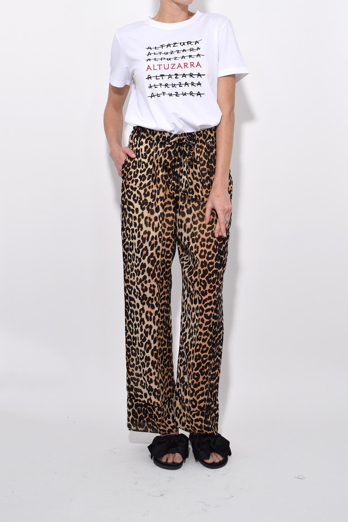 Ganni Synthetic Fairfax Georgette Pants In Leopard - Lyst