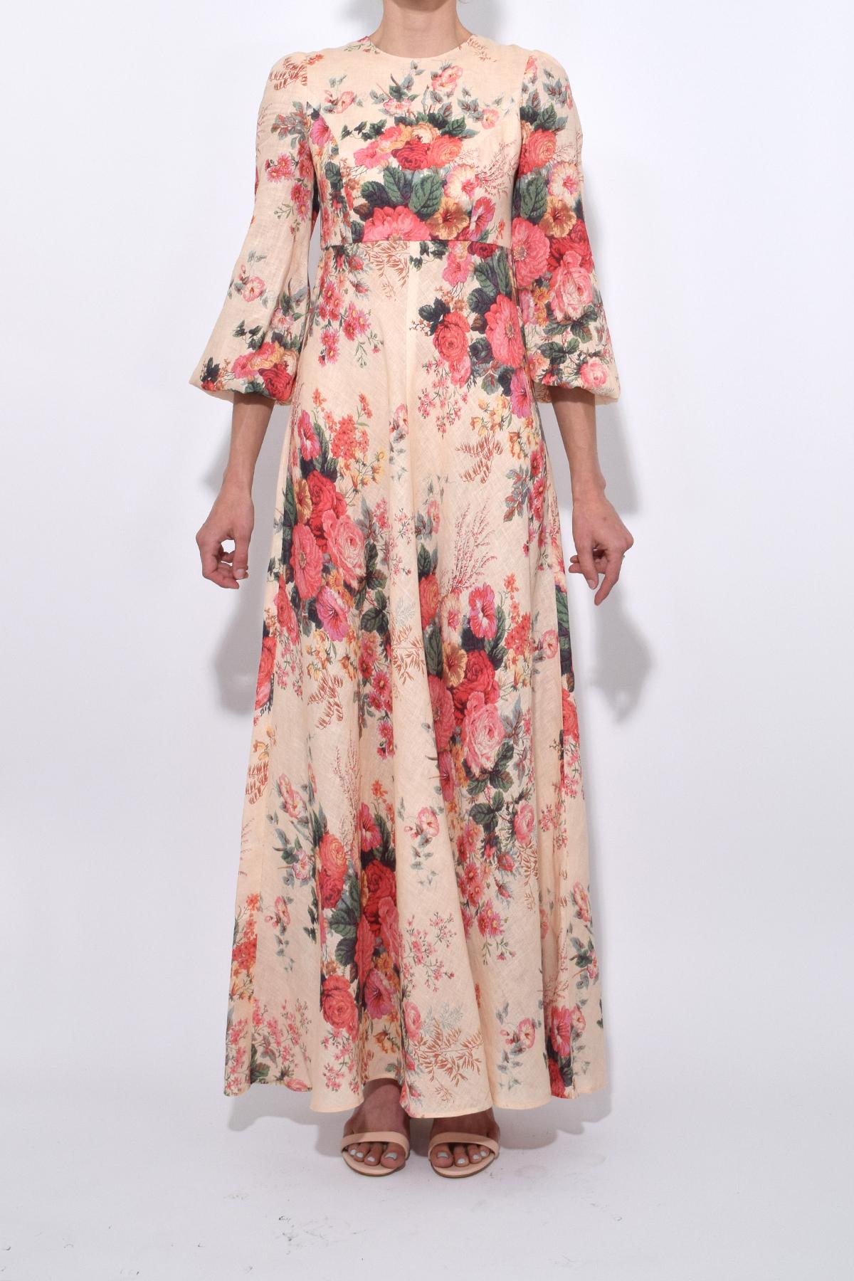 Zimmermann Linen Laelia High Neck Dress 