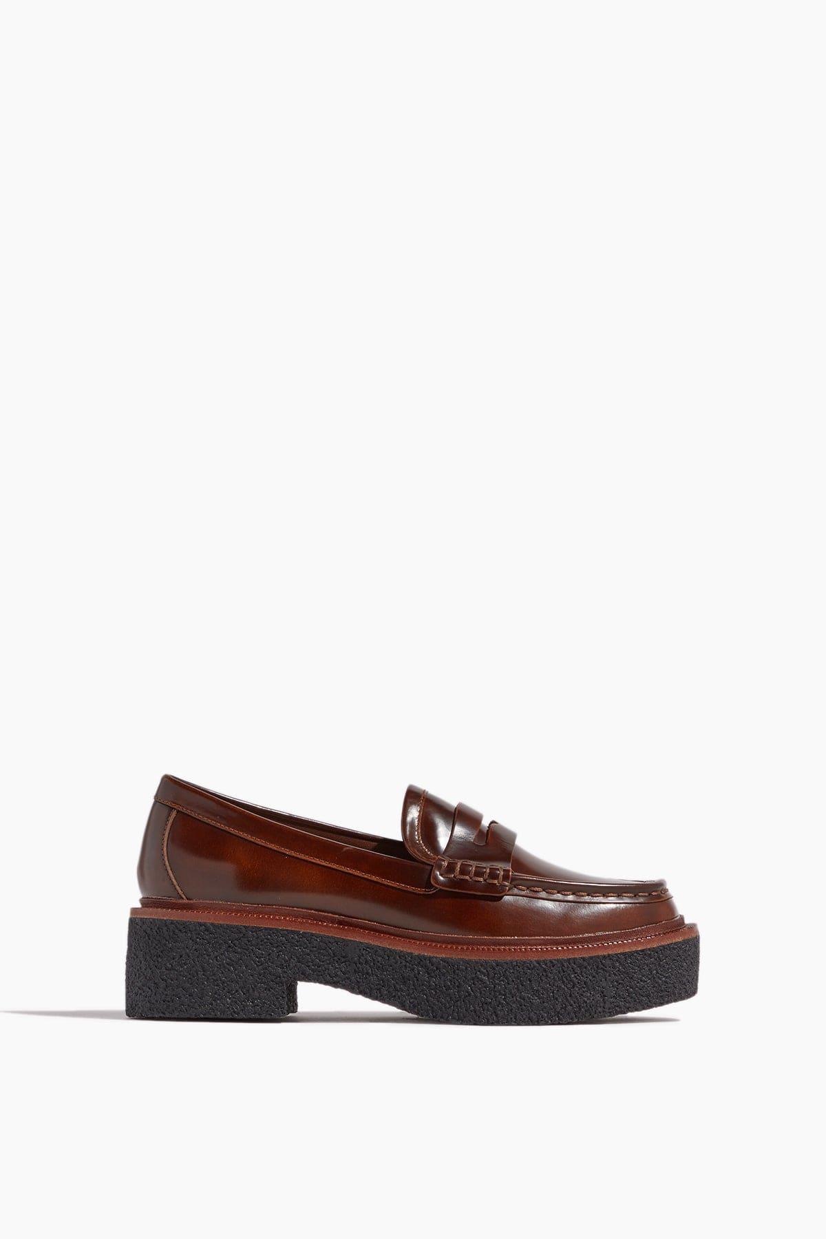 Loeffler Randall Leather Rikki Platform Loafer in Brown Lyst UK