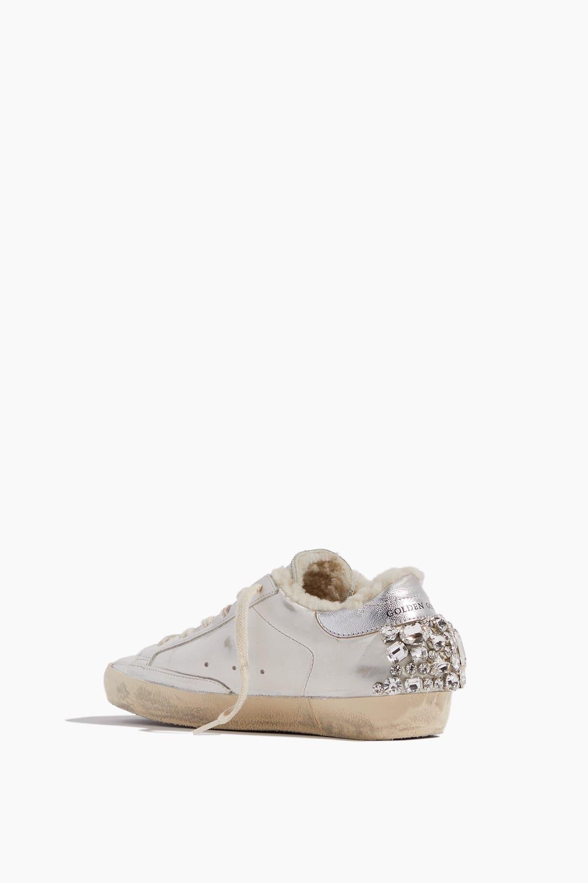 Golden Goose Superstar Sneaker With Diamond Studs in White | Lyst