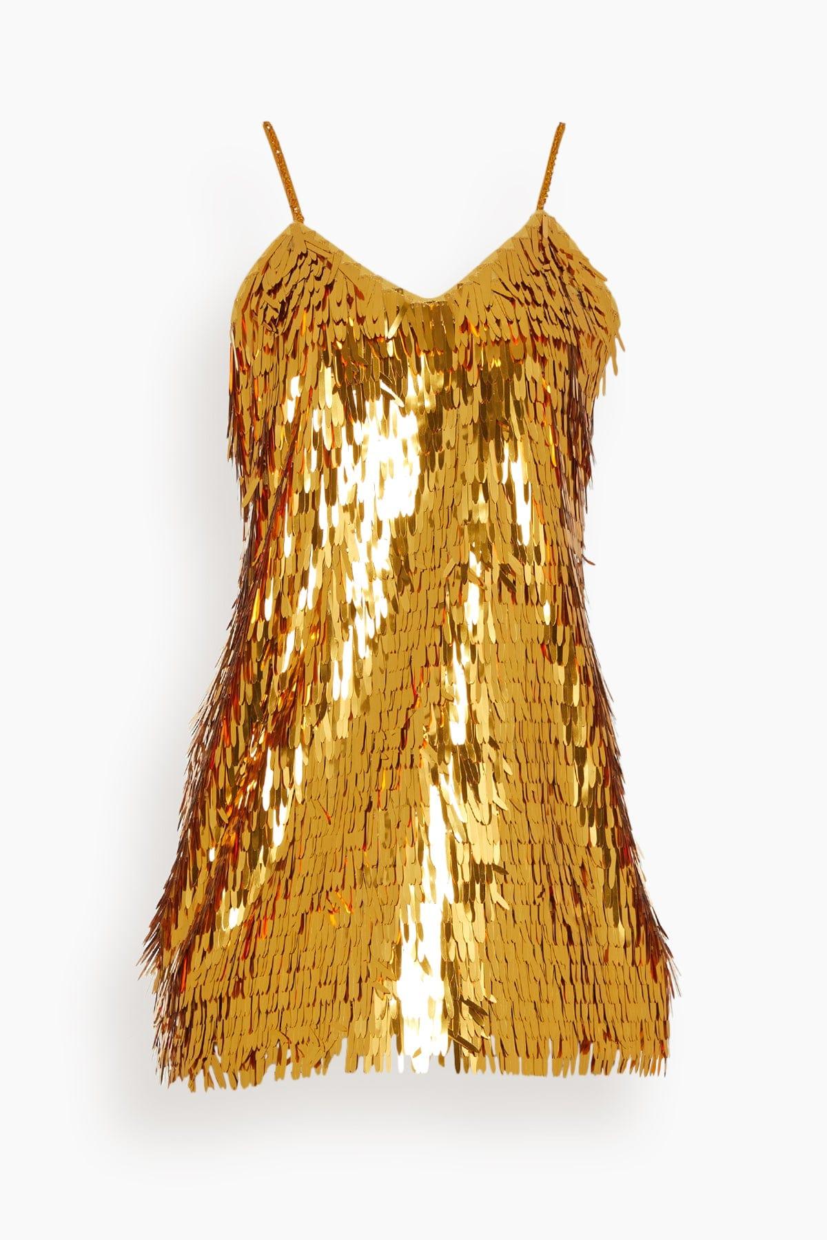 LEO LIN Robin Sequin Slip Mini Dress in Yellow Lyst