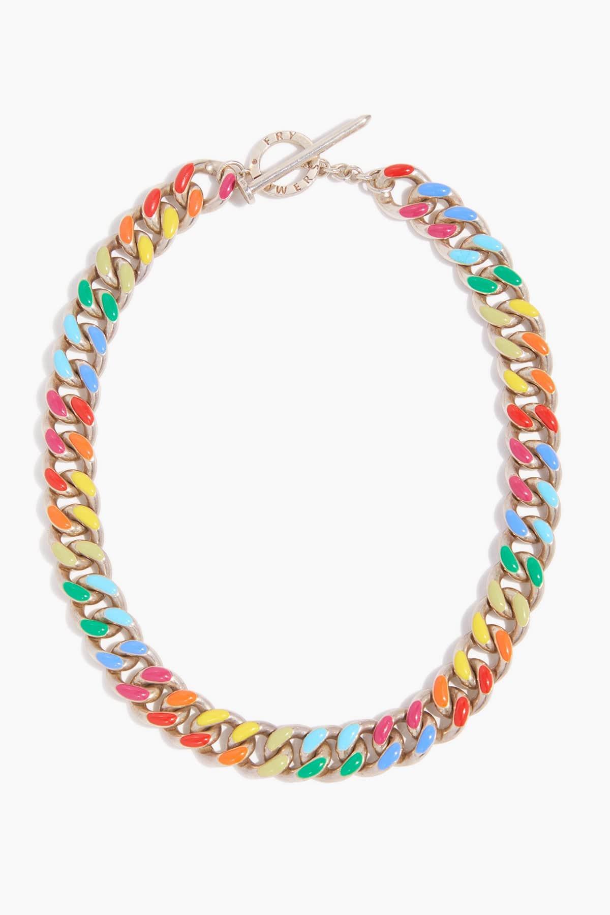 Fry Powers Unicorn Rainbow Enamel Chunky Chain Necklace