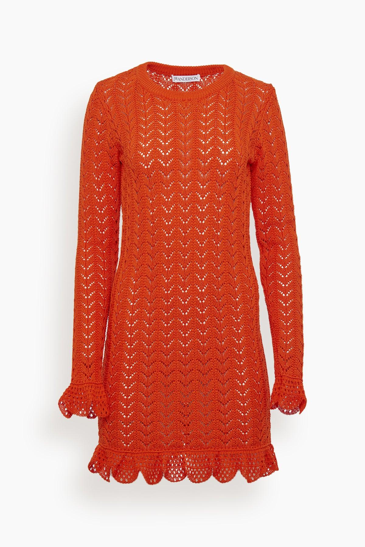 JW Anderson Long Sleeve Crochet Dress in Orange Lyst