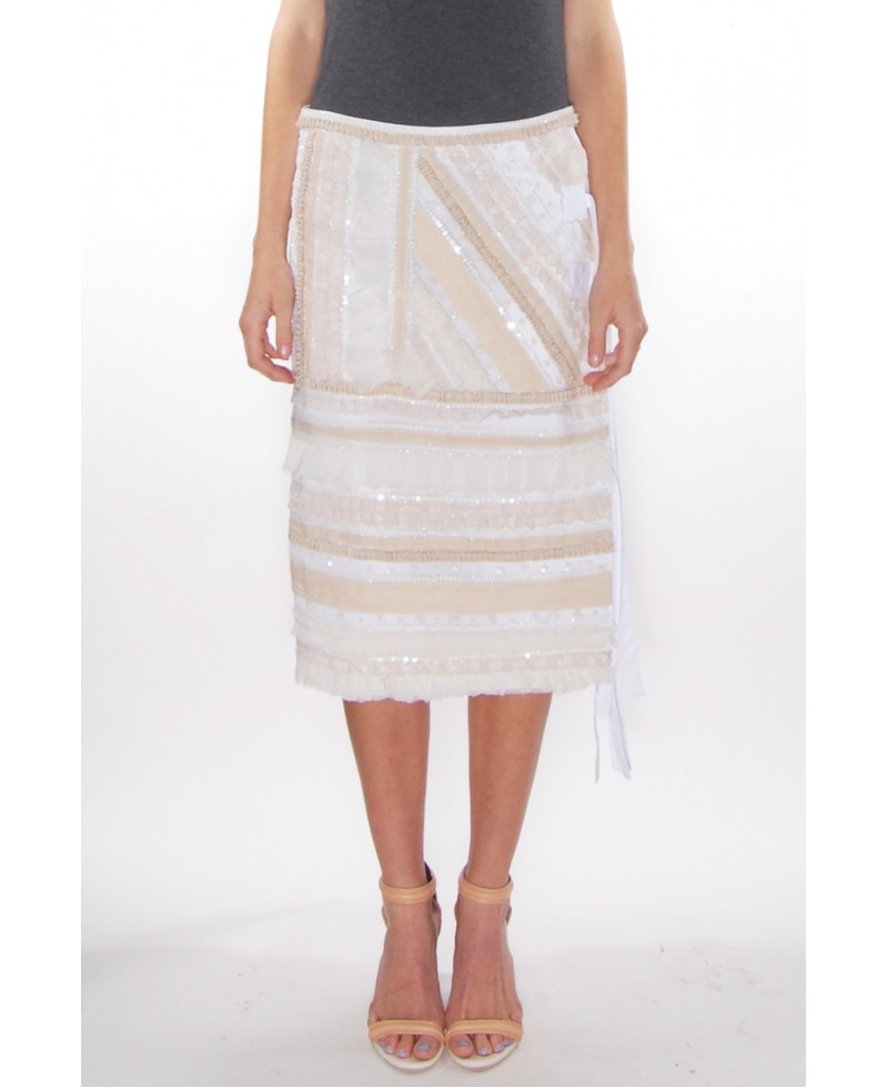 Flounce Belt Striped Skirts