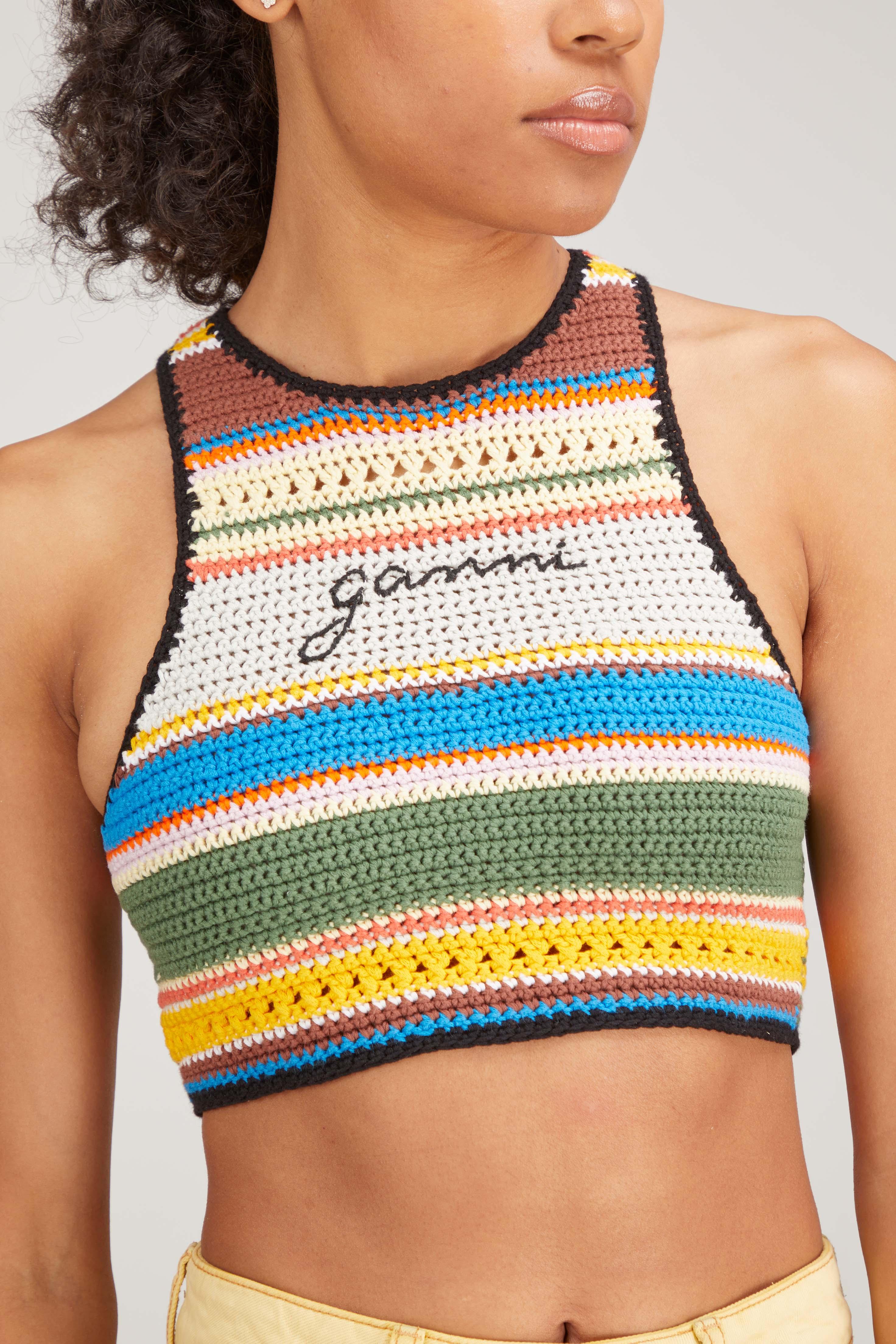 Ganni Crochet Bikini Top | Lyst