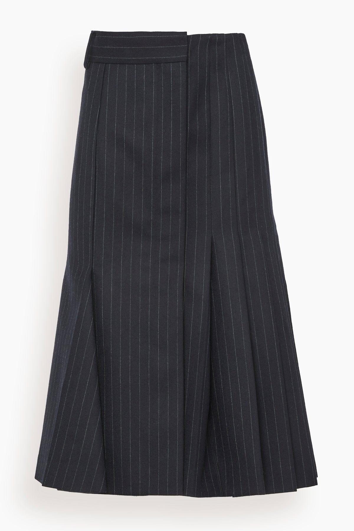 Sacai Chalk Stripe Skirt in Black | Lyst