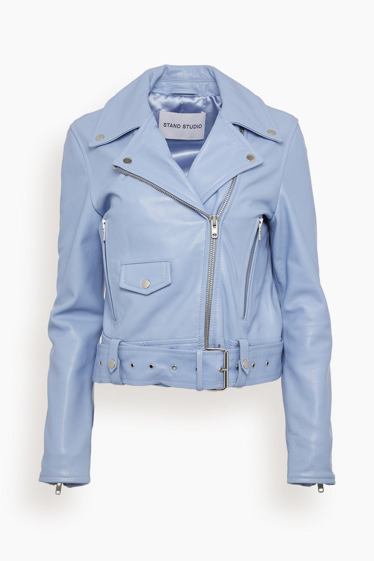 STAND Esmeralda Biker Jacket in Blue | Lyst