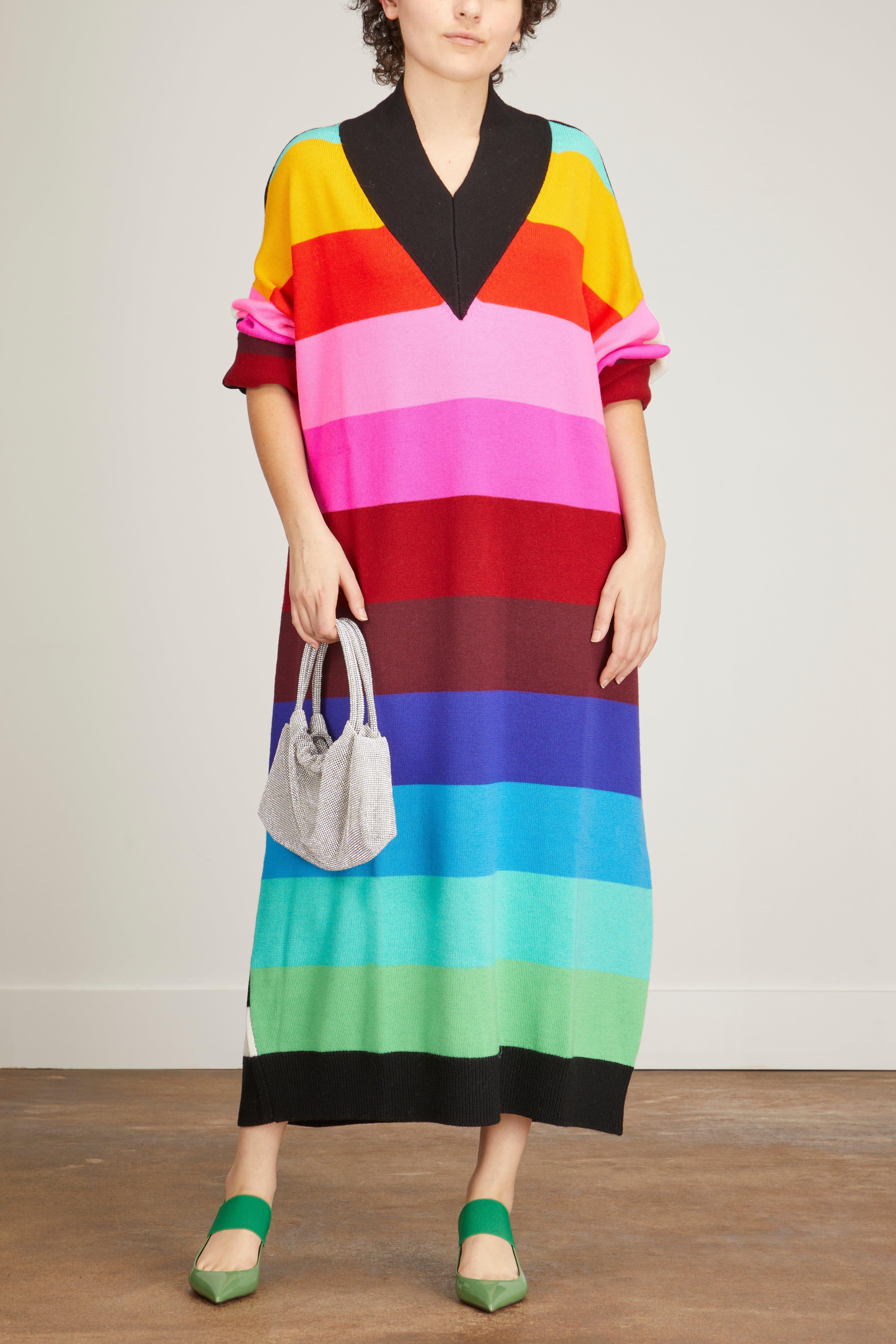 Boucle Stripe Oversized Sweater Dress
