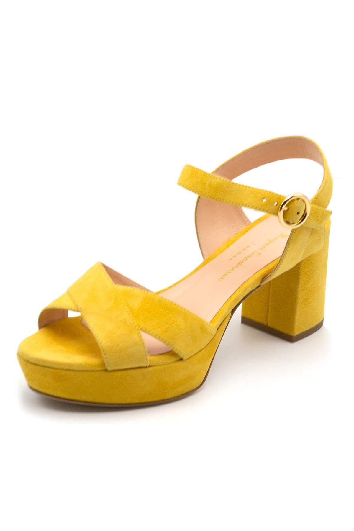 yellow suede platform sandals