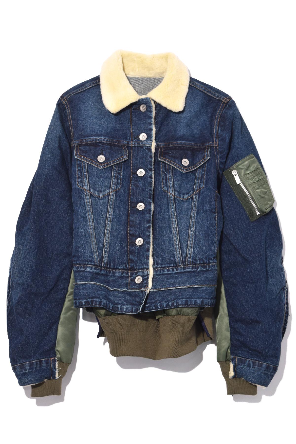 sacai denim bomber jacket