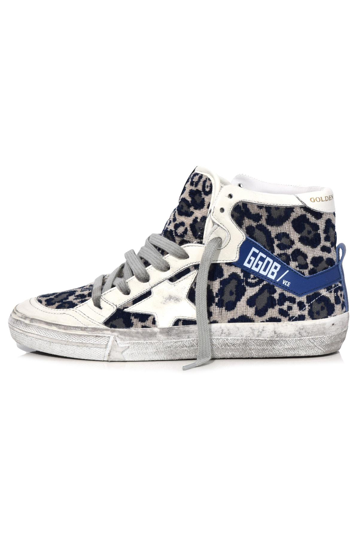 Golden Goose 2.12 Sneakers In Navy Leopard Velvet in Blue | Lyst