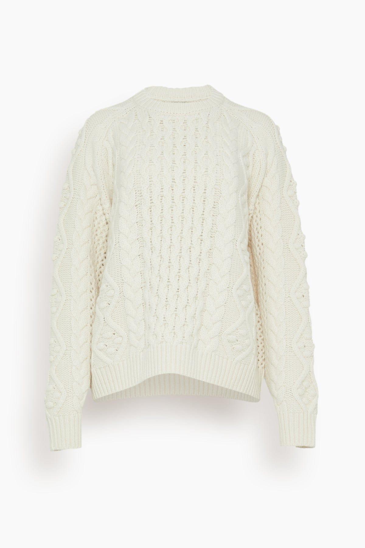 Loulou Studio Secas Cable Knit Sweater in White Lyst