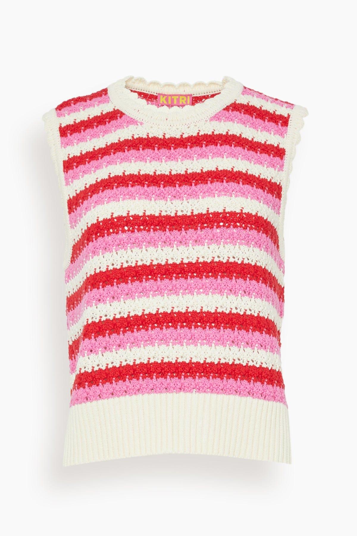 Kitri Marley Knit Top in Red | Lyst