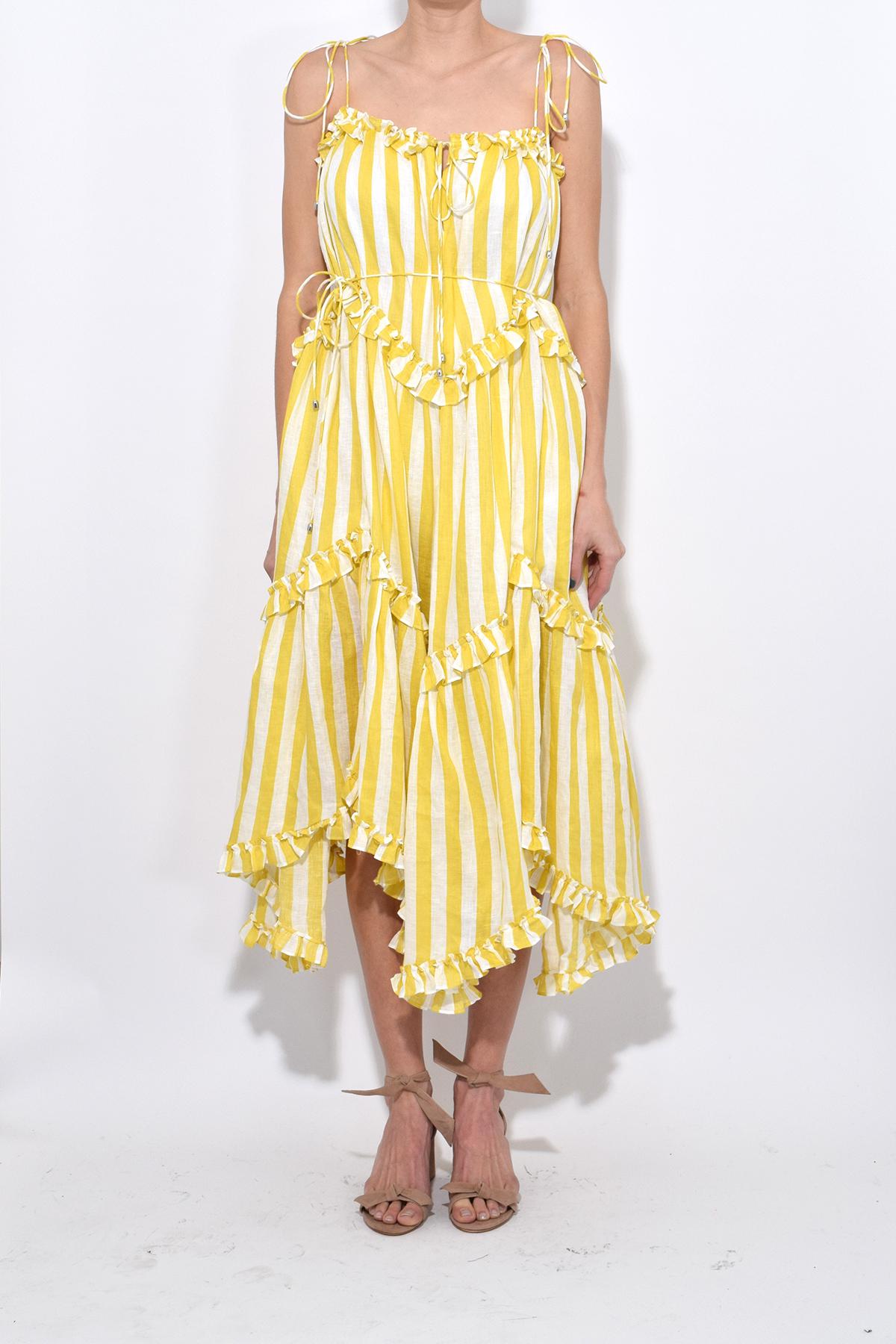 zimmermann yellow stripe dress