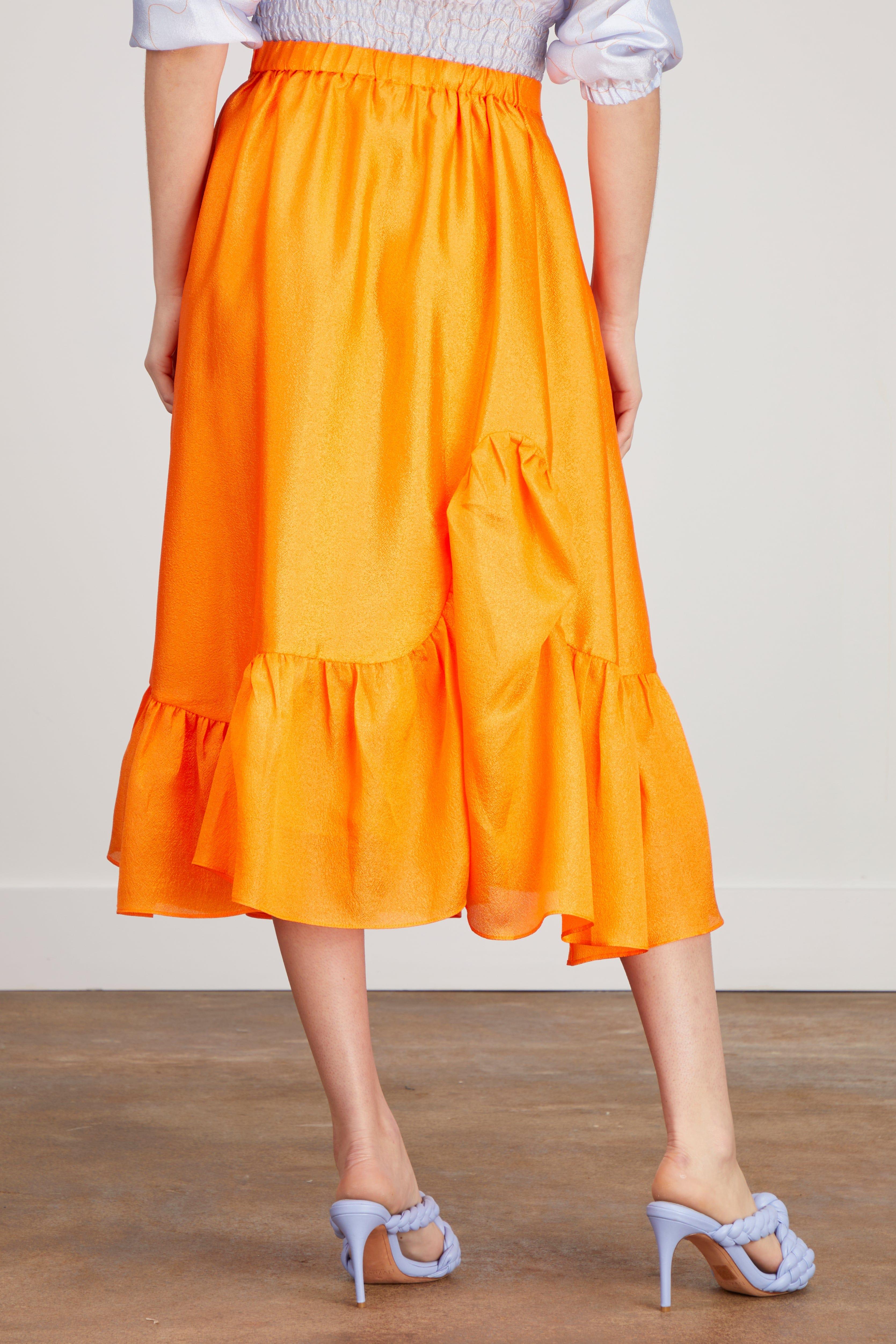 BAUM UND PFERDGARTEN /STONE orange(アシメトリーカラースカート)-