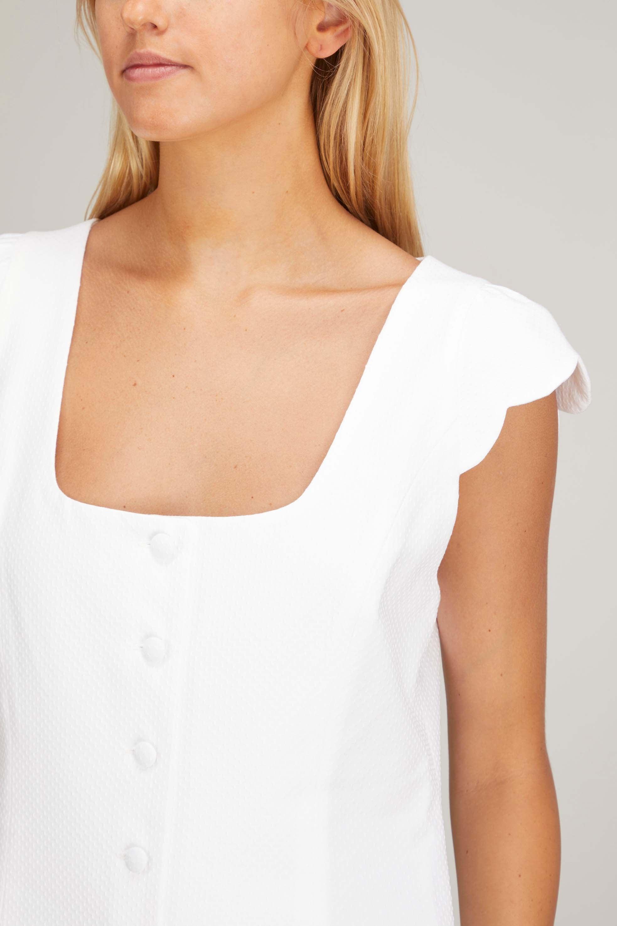 THE SHIFT DRESS in WHITE TEXTURED COTTON – Lisa Marie Fernandez