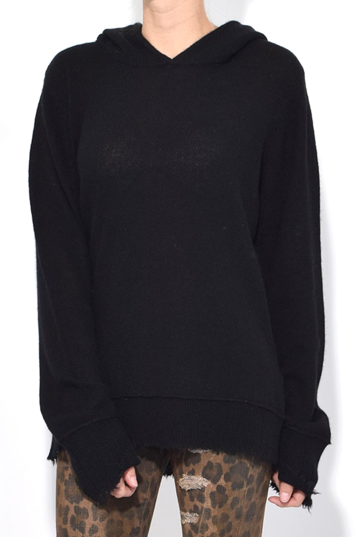 black cashmere hoodie