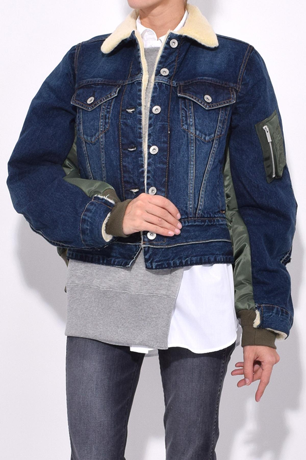 sacai denim bomber jacket