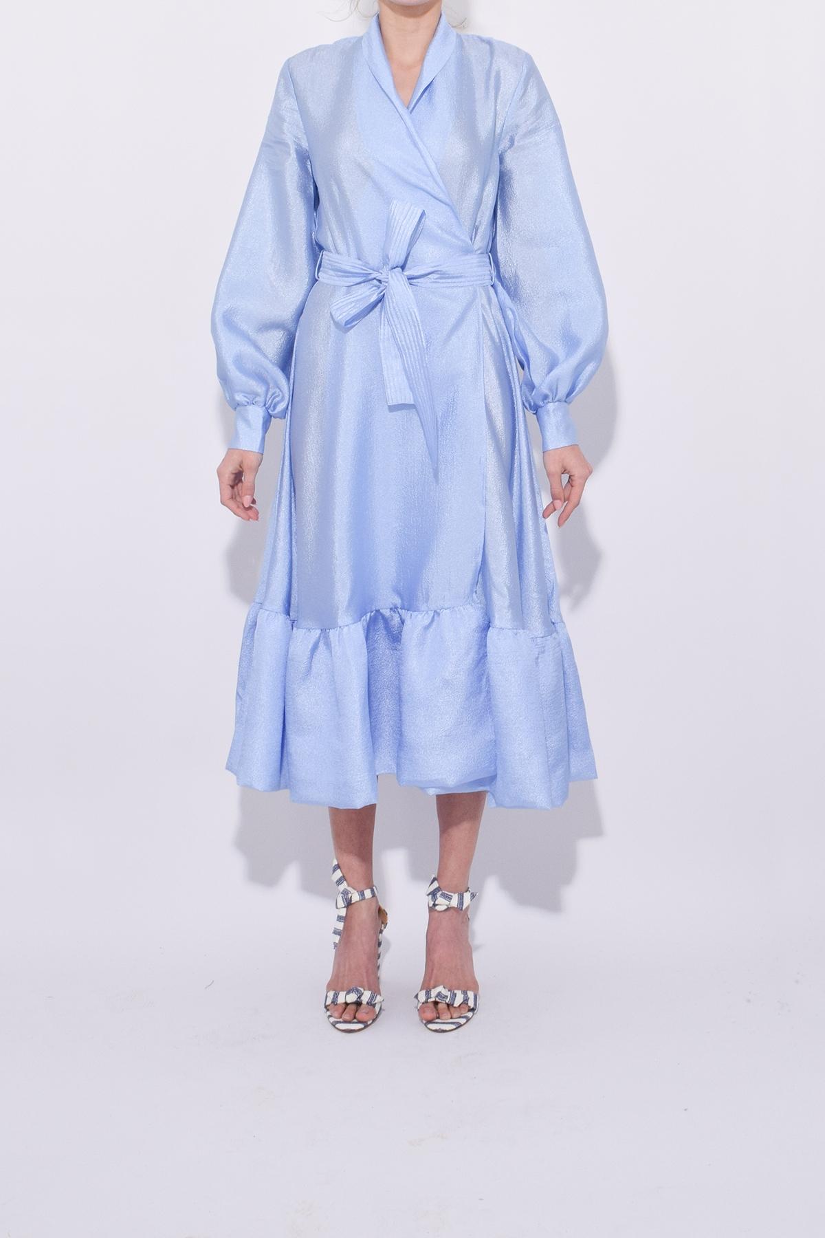Stine Goya Niki Wrap Dress in Blue | Lyst
