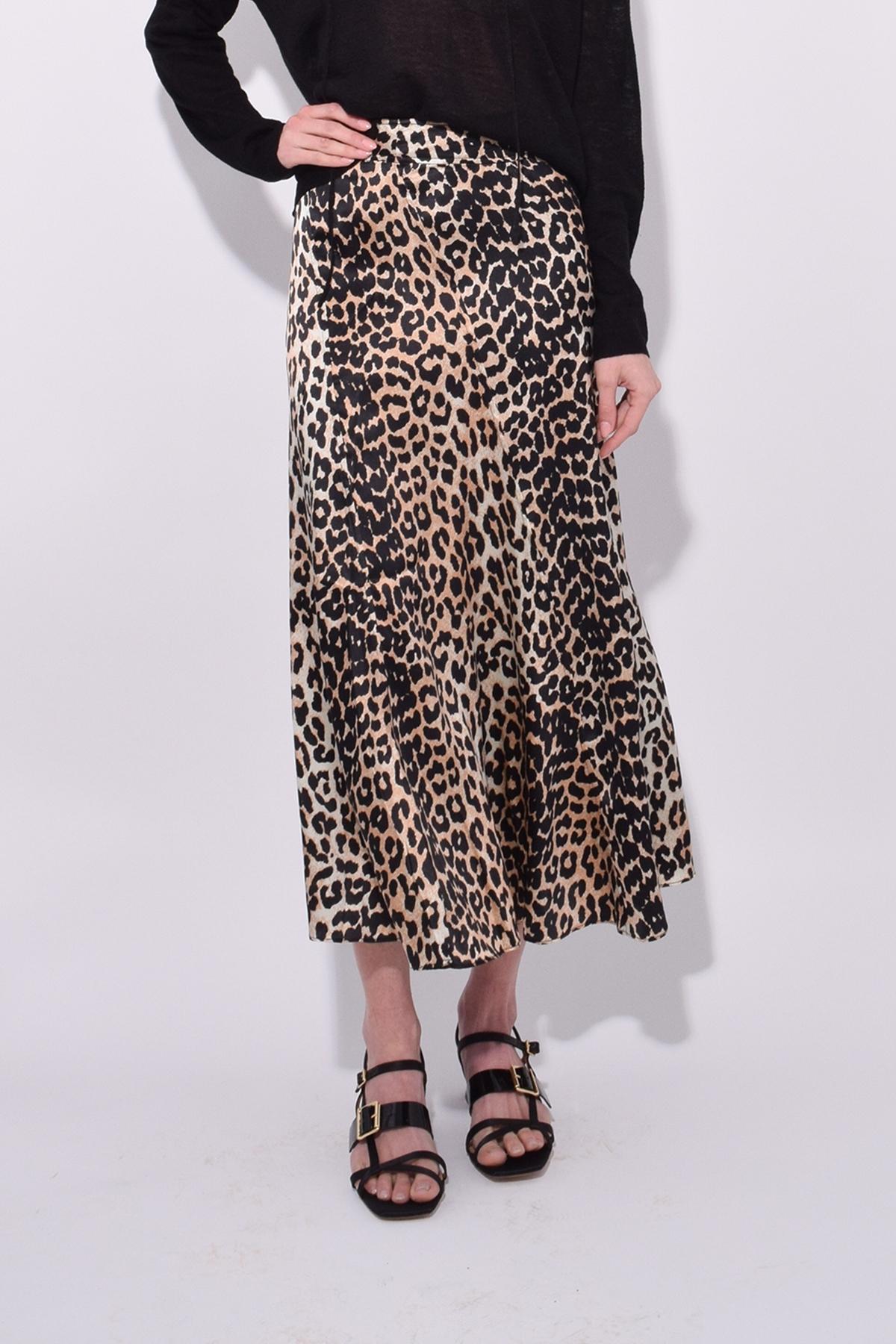 ganni leopard skirt