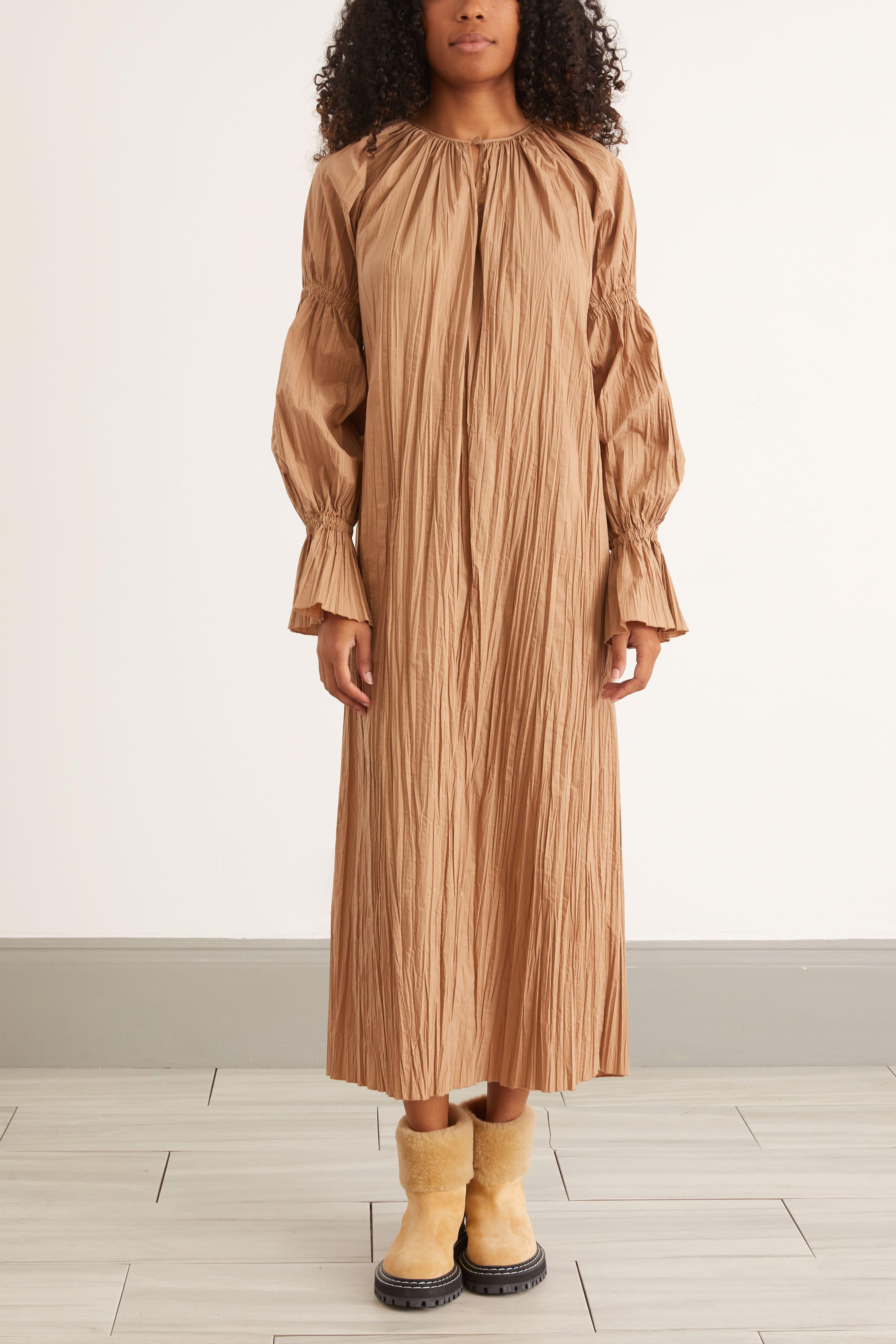 By Malene Birger Cotton Daurena Dress in Brown - Lyst
