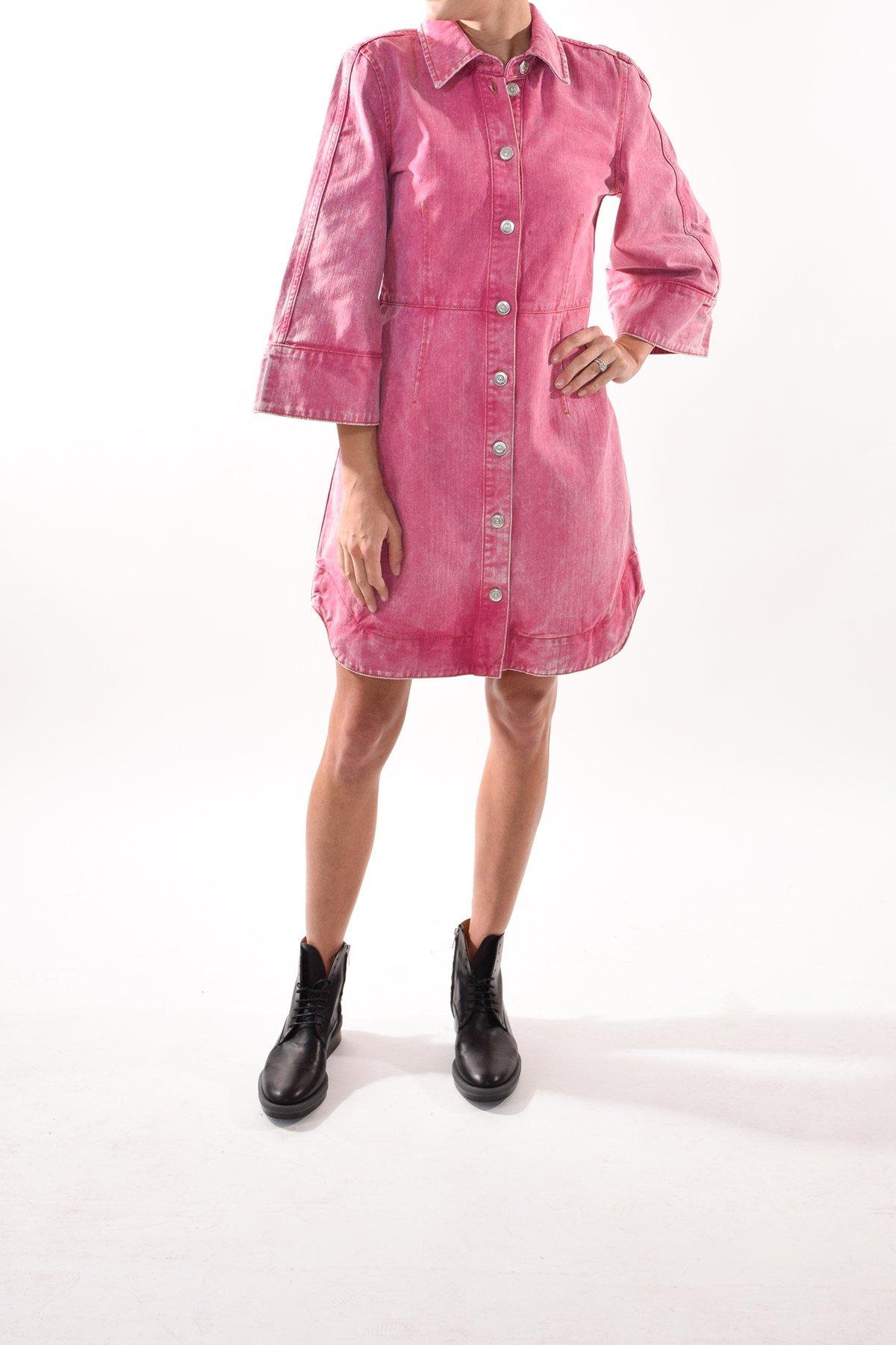 ganni washed denim dress