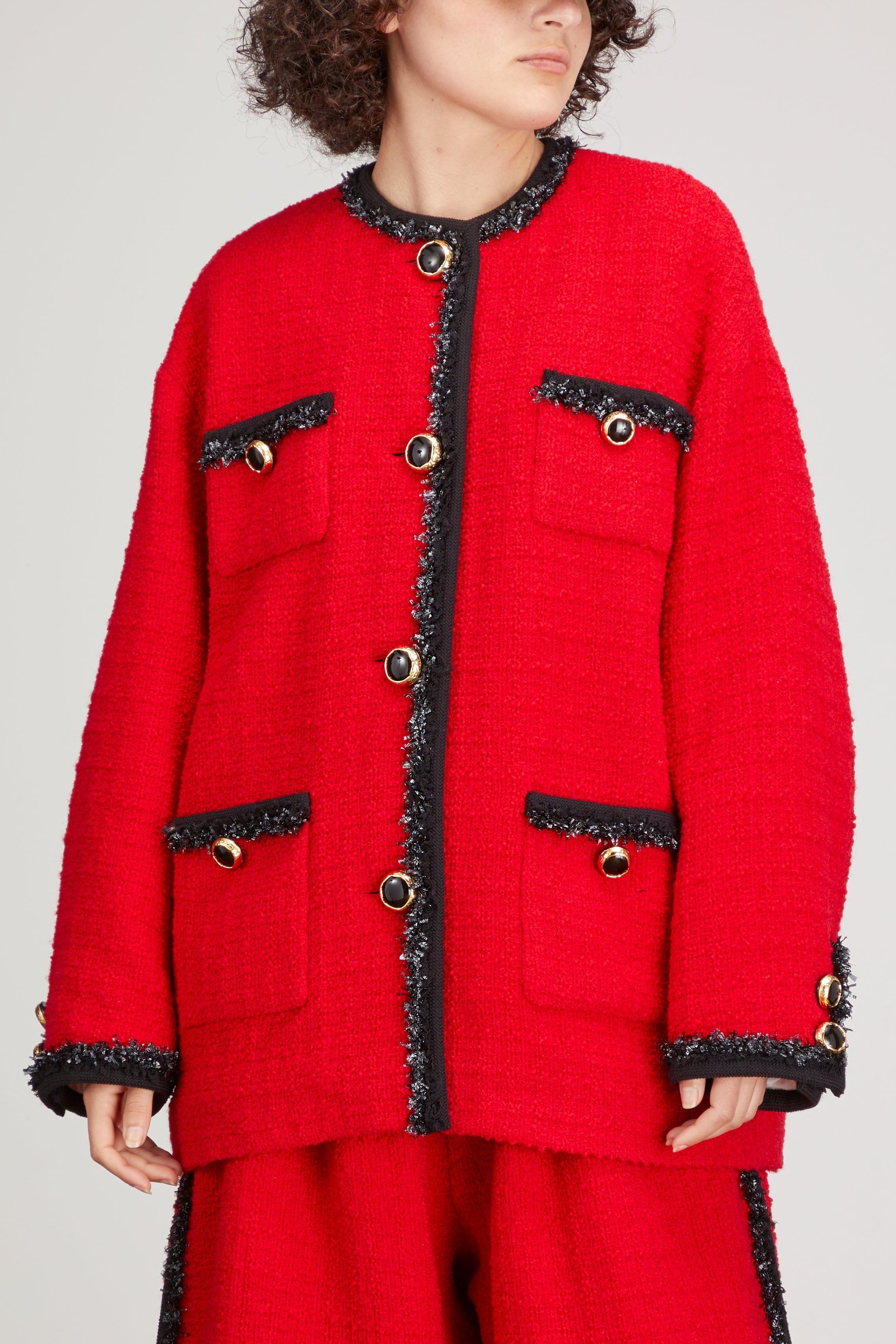 MERYLL ROGGE Oversized Tweed Jacket in Red | Lyst