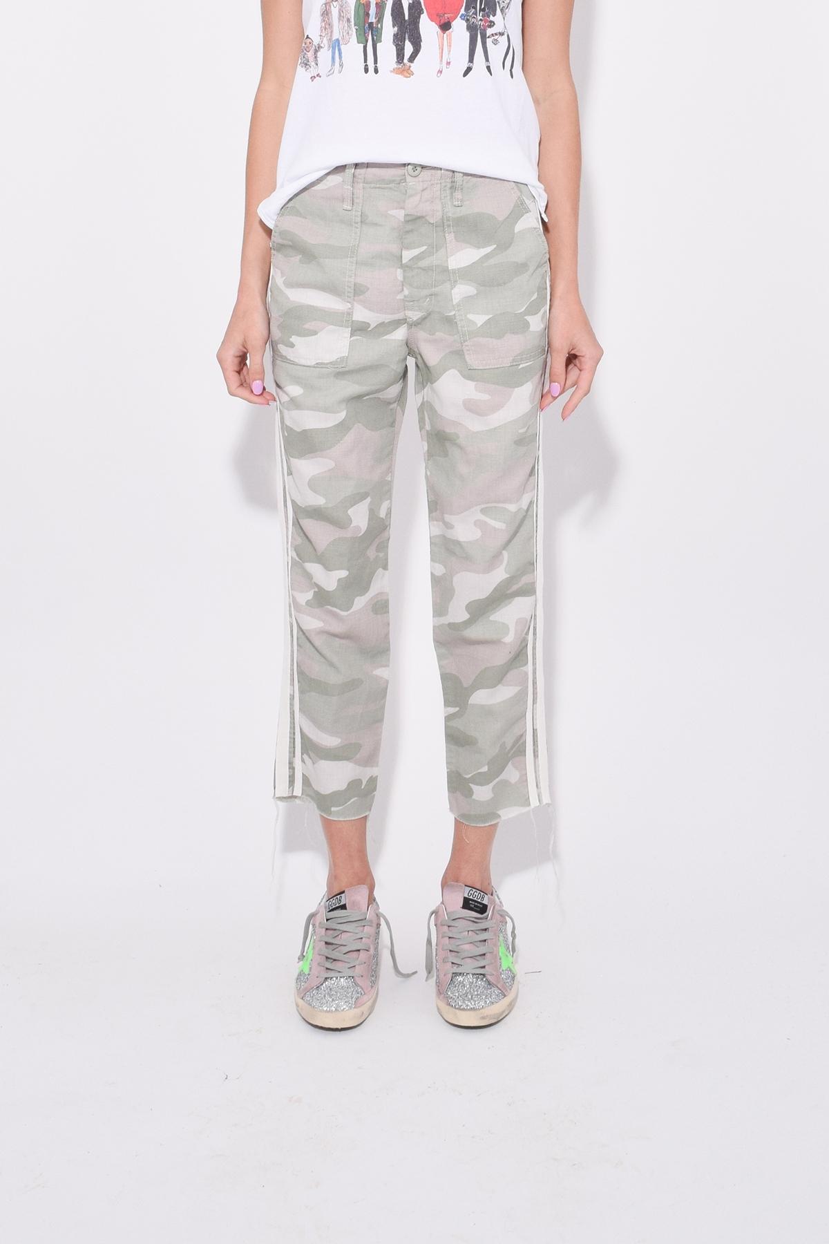 Mother Cotton The Shaker Chop Crop Fray Pant In Desert Print in Gray - Lyst
