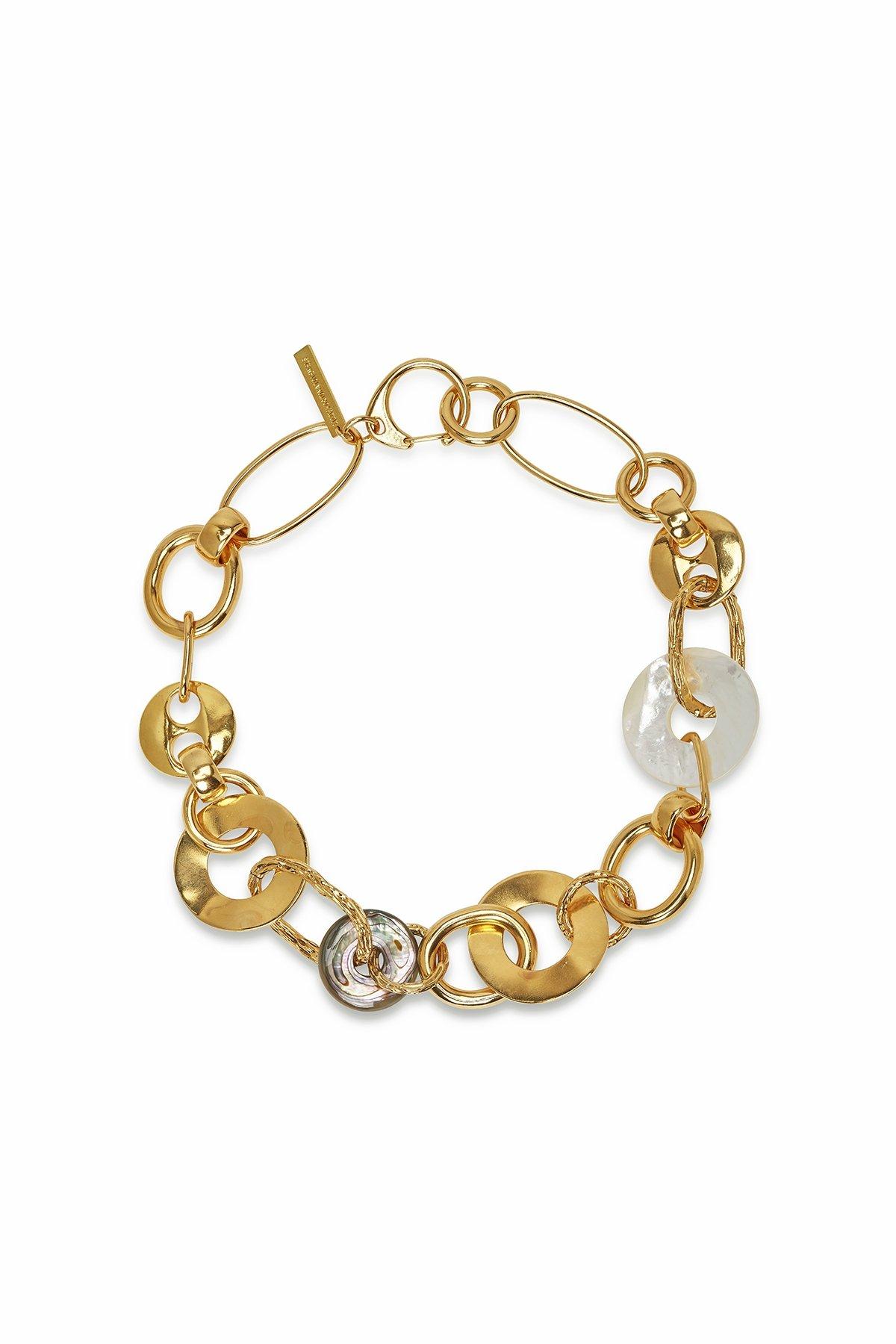 Solstice Womens Brass Circle Necklace G