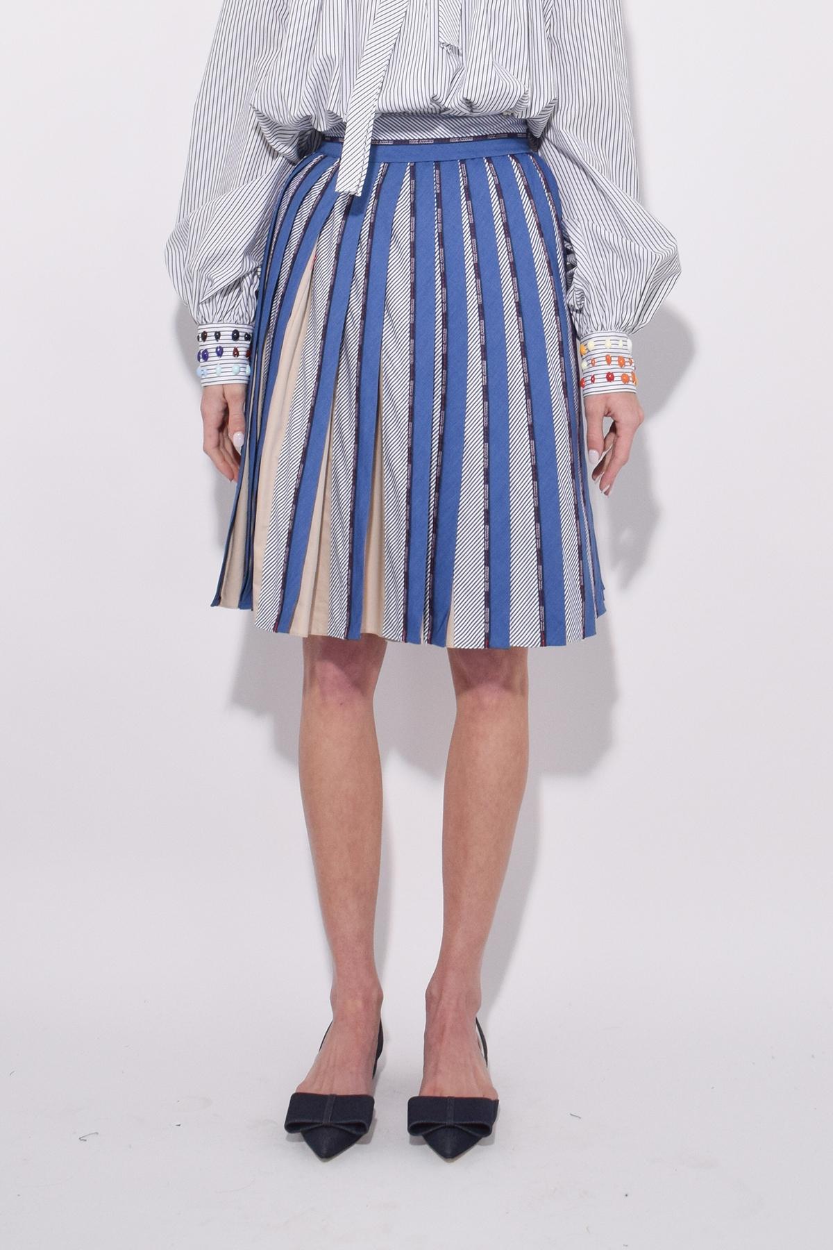 Rosie Assoulin Cotton Short Pleated Rosie Skirt In Light