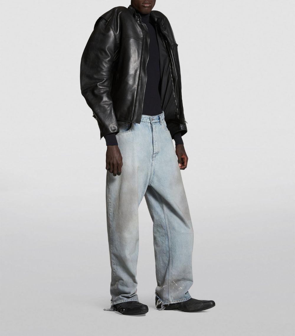Balenciaga Japanese Twill Baggy Jeans in Blue for Men | Lyst