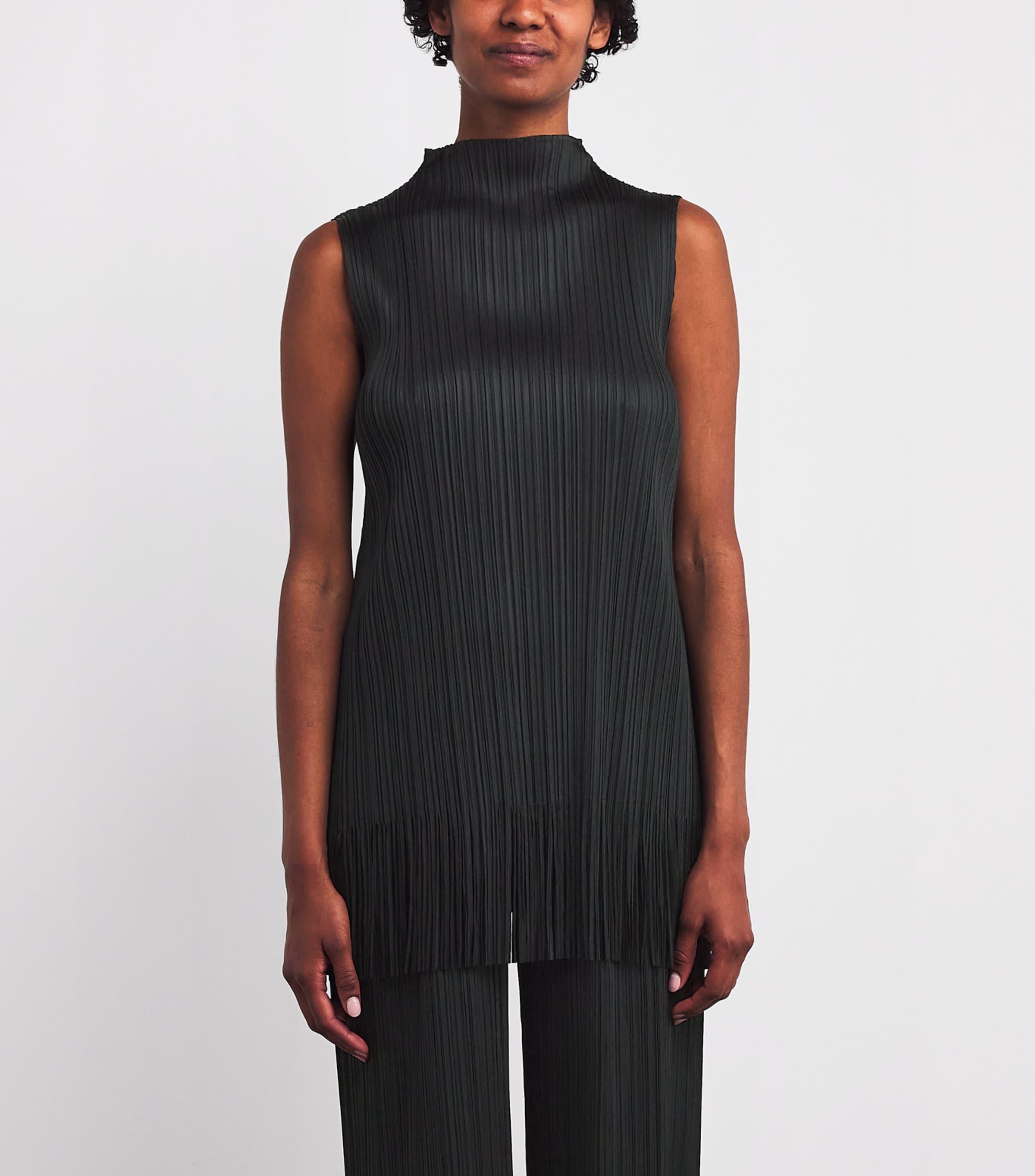 Pleats Please Issey Miyake Wave Tunic Top in Black | Lyst