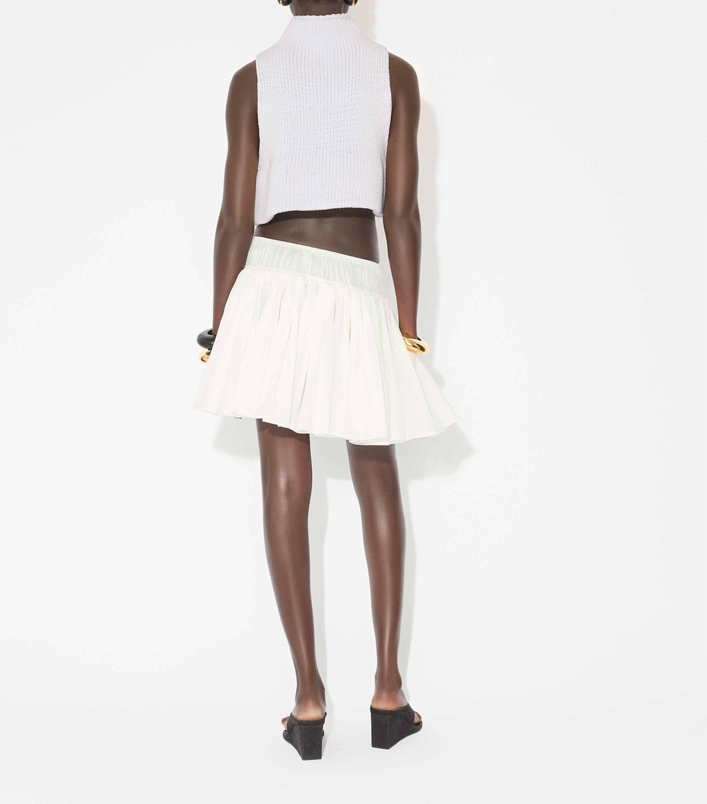 ミニスカート ALAIA WHITE MINI SKIRT Cotton poplin miniskirt in white - Alaia | Mytheresa