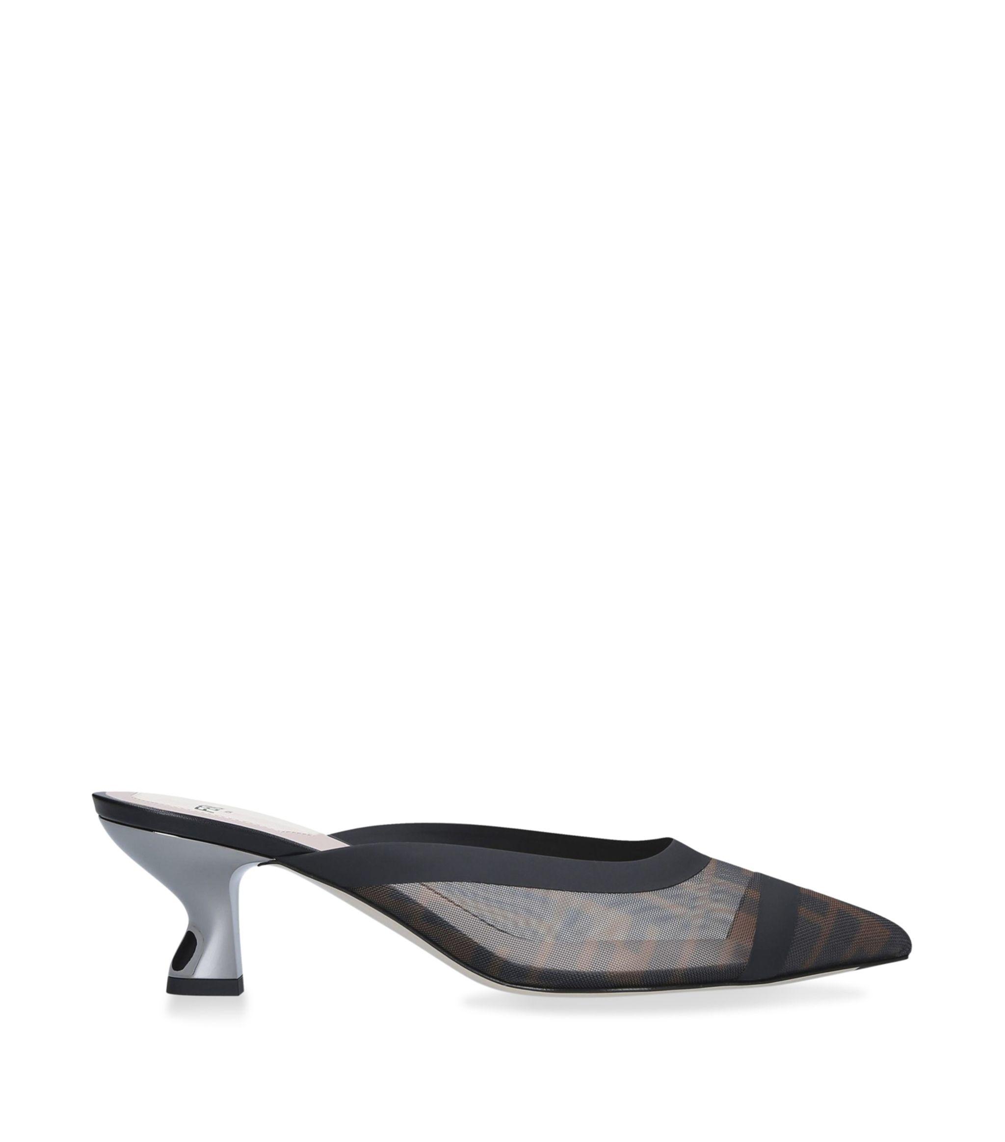 Fendi Ff Mesh Colibri Mules 55 in Brown Lyst