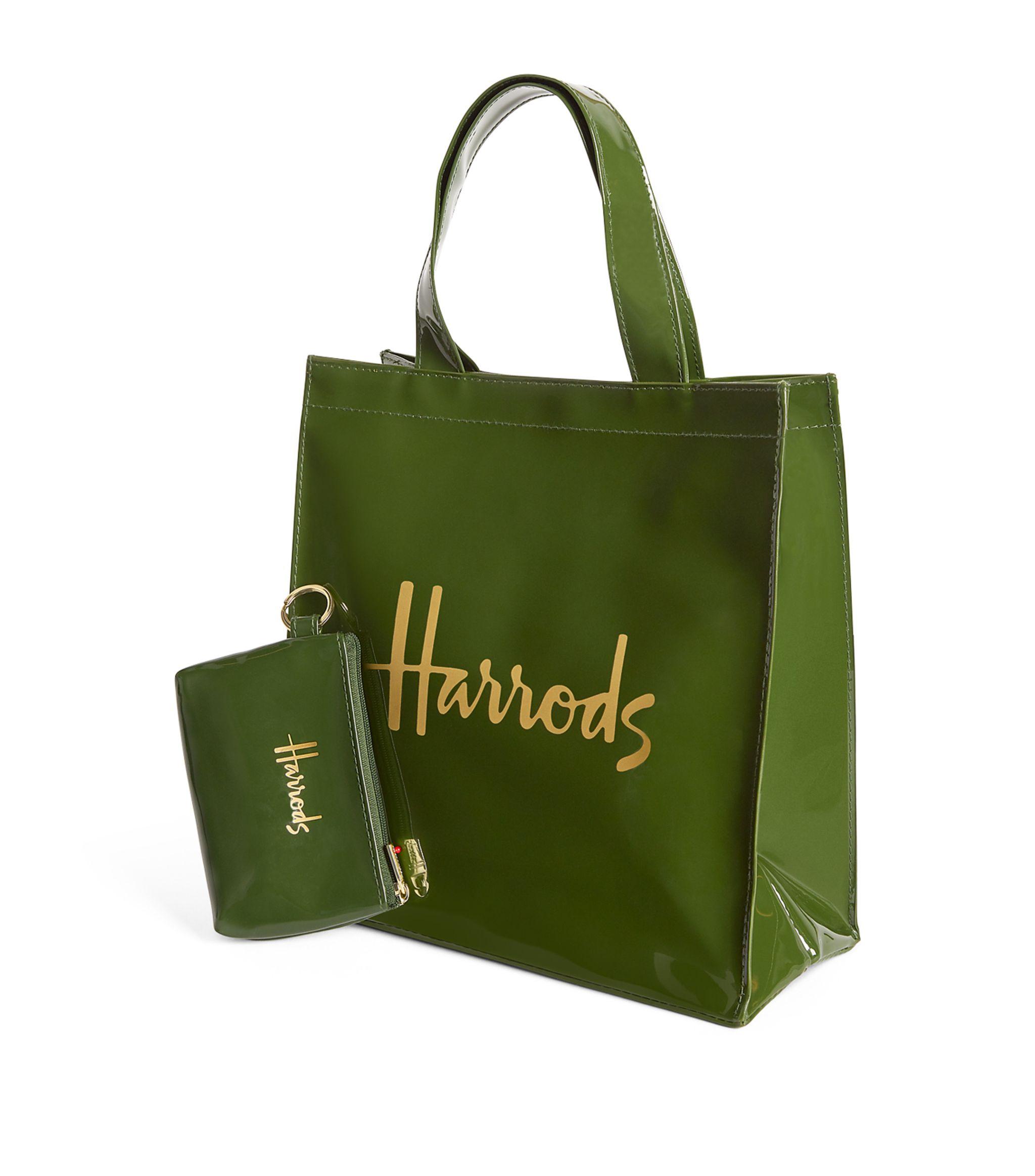 Harrods Small Logo Tote Bag And Keyring Purse Set in Green - Lyst