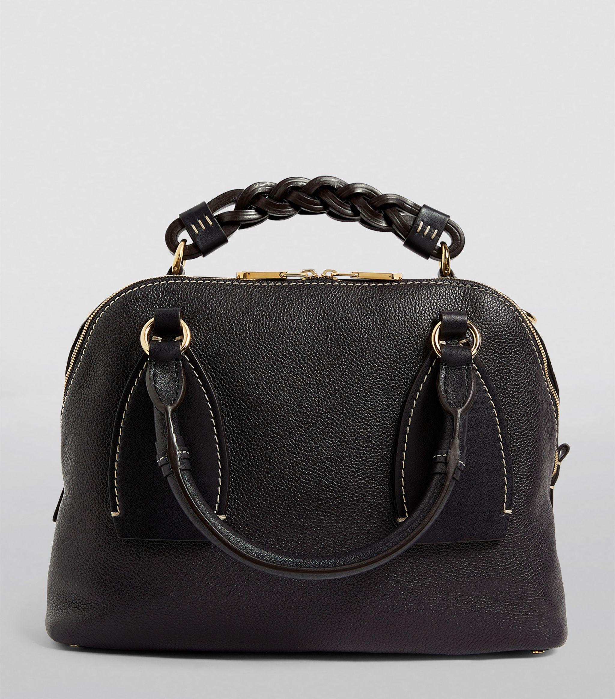 Chloé Medium Leather Daria Top-handle Bag in Blue | Lyst