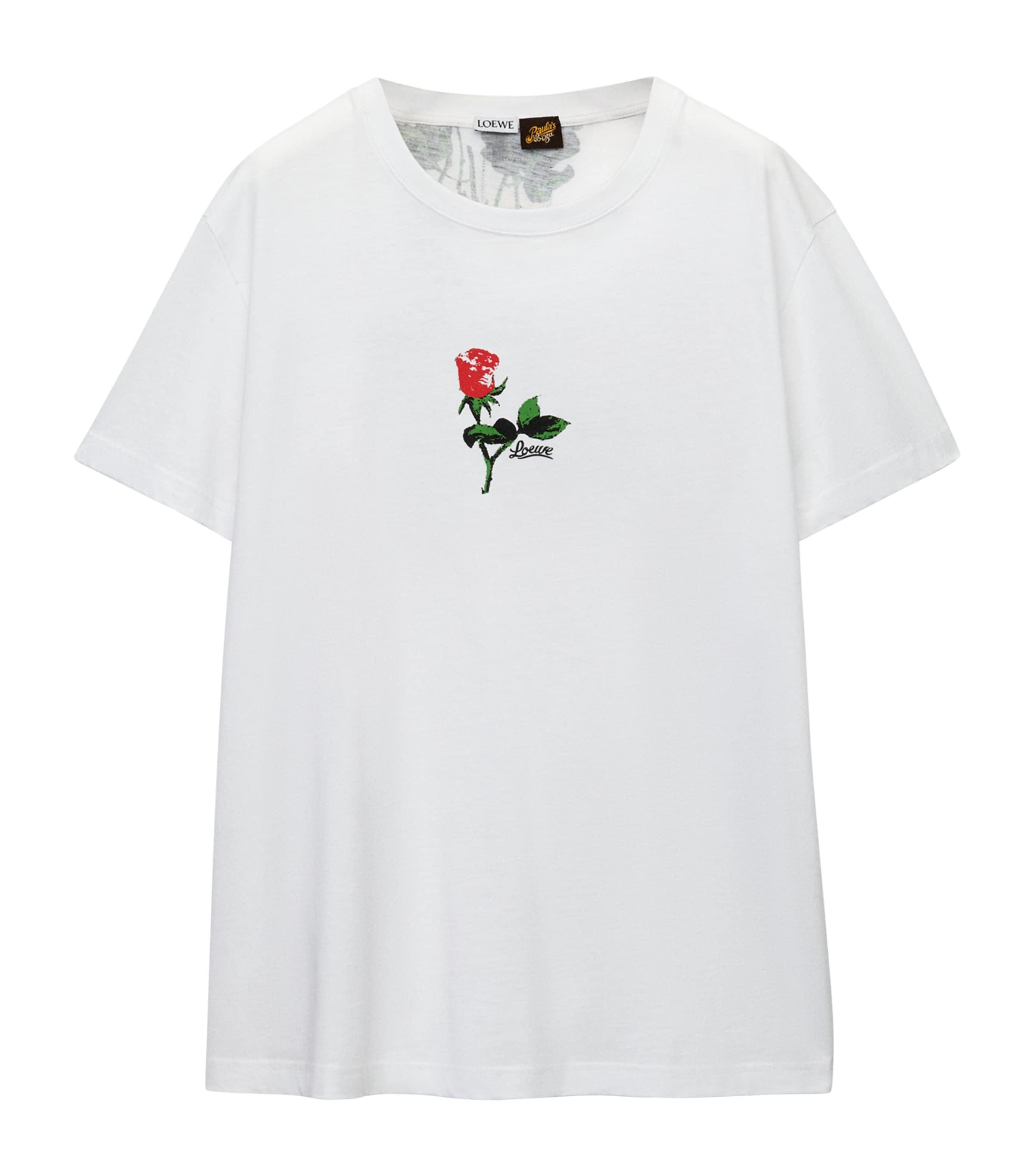 Loewe X Paula's Ibiza Floral Logo T-Shirt in White for Men | Lyst