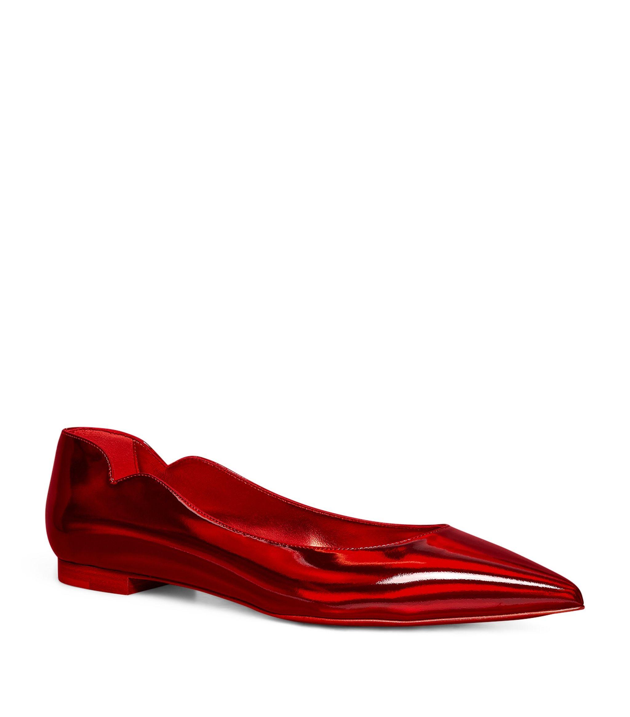 Christian Louboutin Hot Chickita Patent Leather Ballet Flats in Red | Lyst