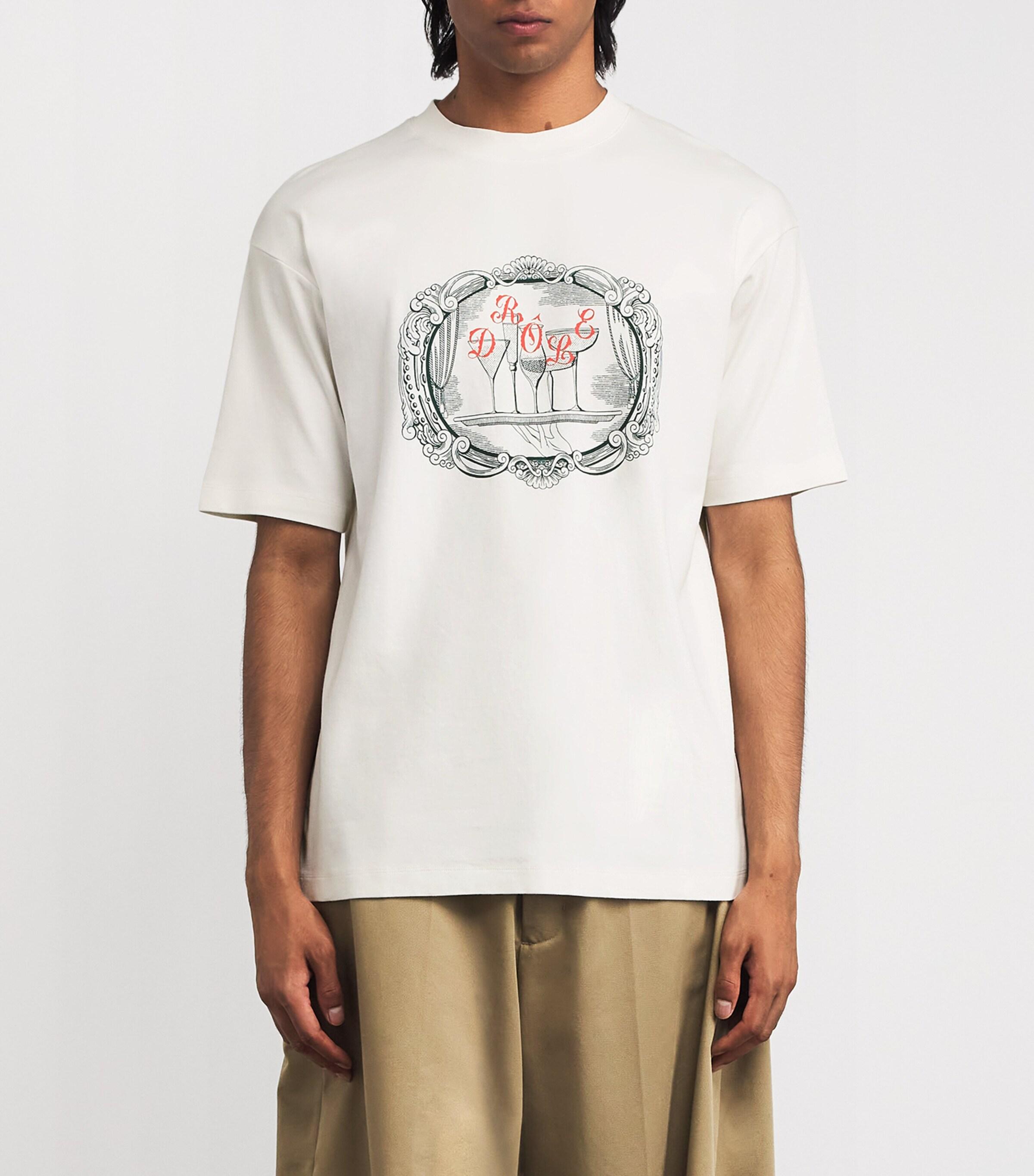 Tシャツ・カットソー DROLE DE MONSIEUR Men Tops SW162CO127OW White Optic White Cotton Classic T-Shirt