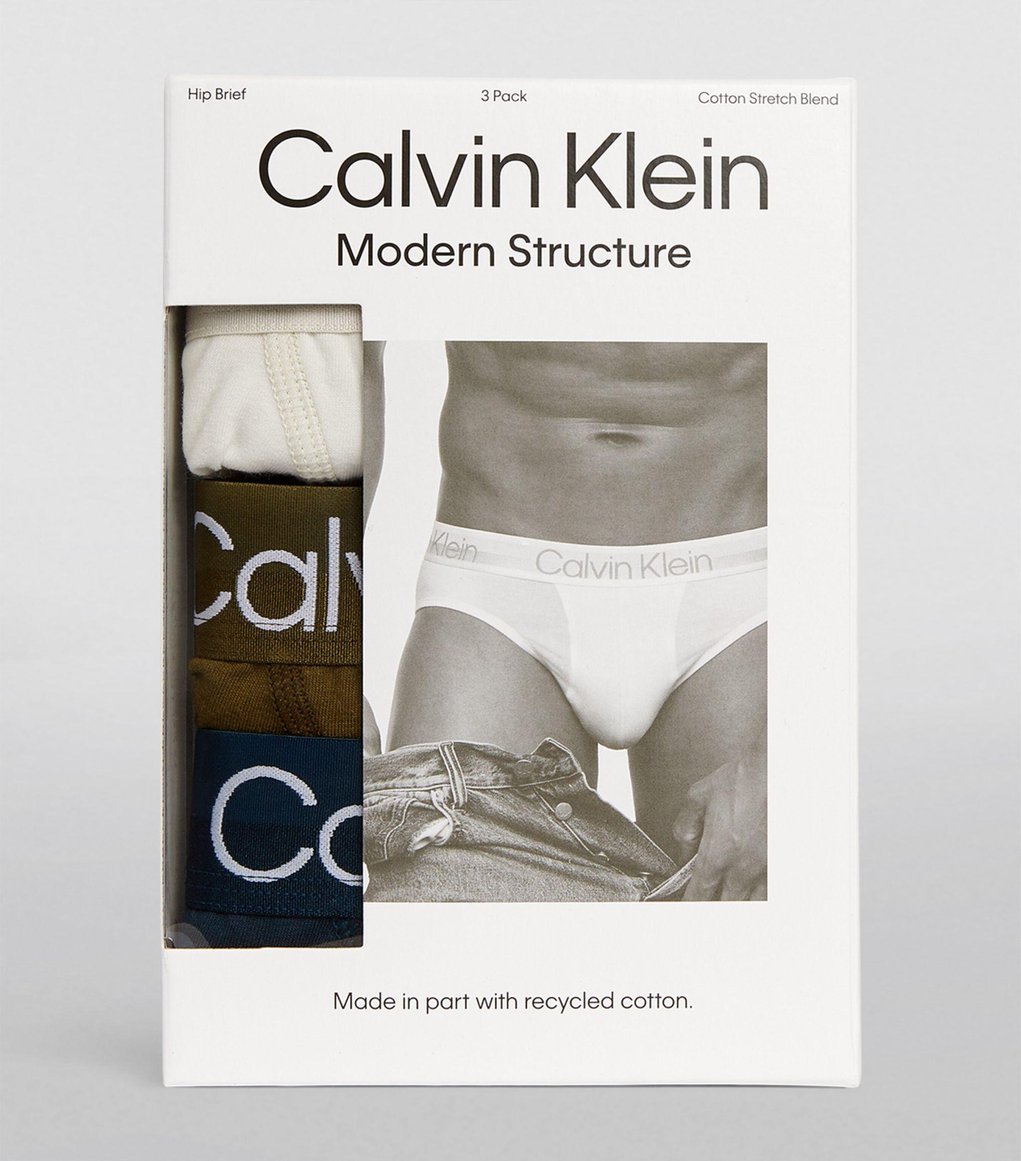 Calvin Klein 3-Pack Modern Structure Boxer Briefs, Black Small
