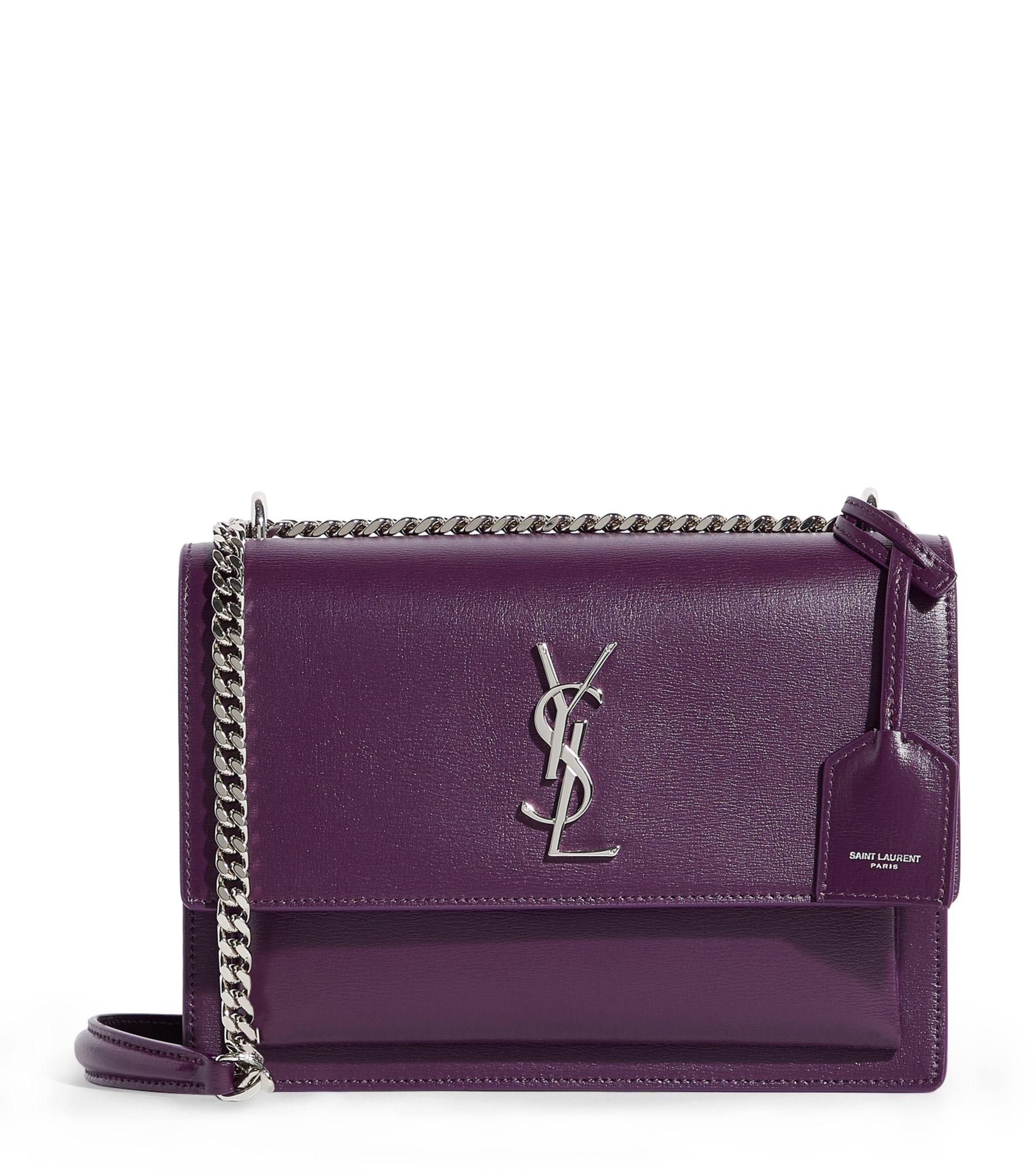 My first YSL, limited edition Sunset bag in purple python leather
