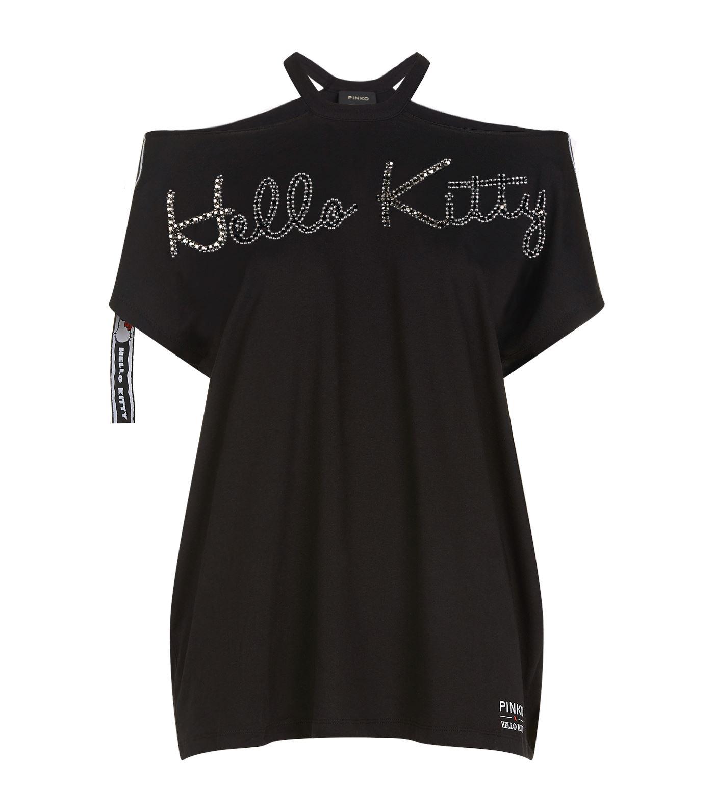 Pinko Leather Hello Kitty T-shirt in Black | Lyst