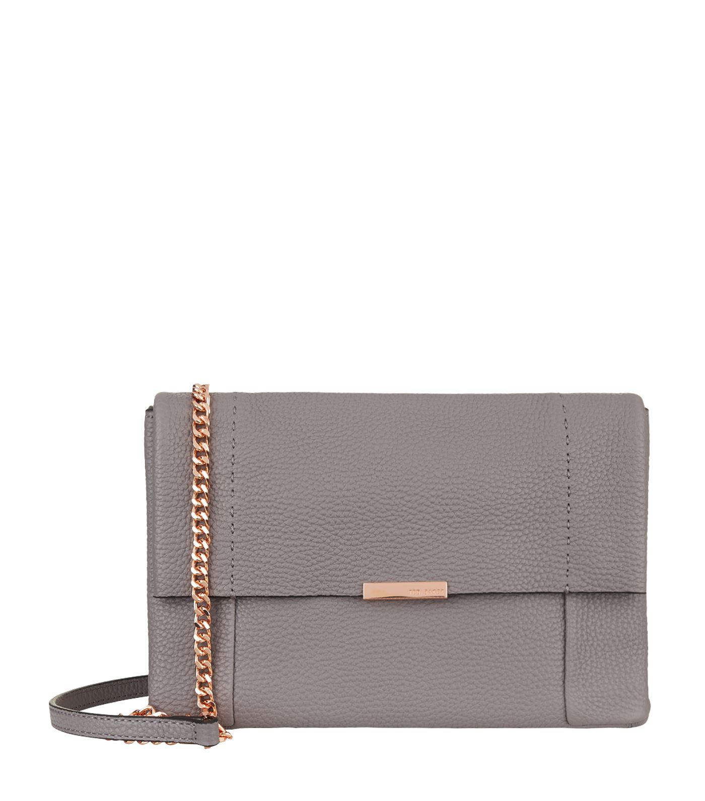 Ted Baker Leather Parson Cross Body Bag in Grey (Gray) | Lyst