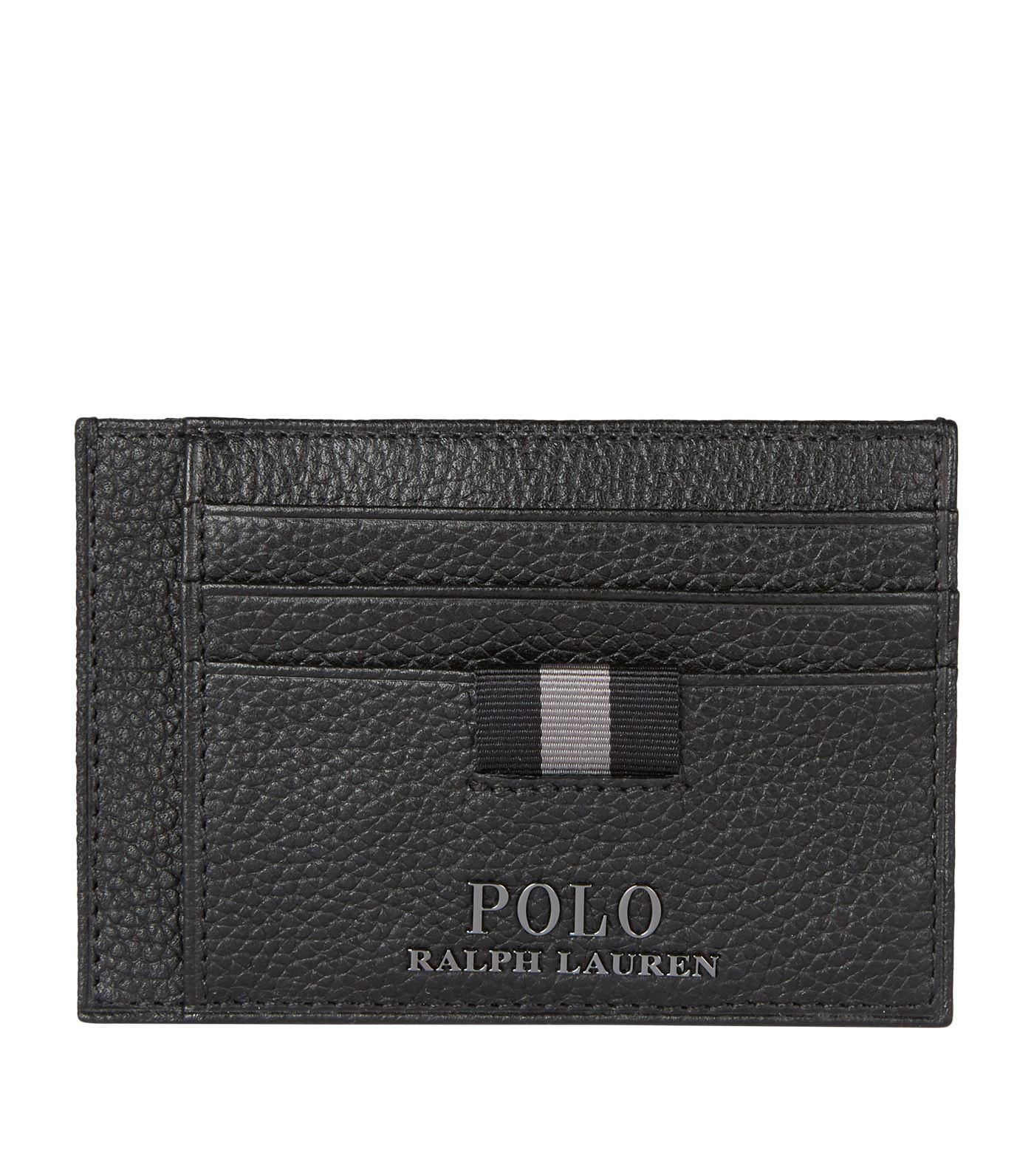 Polo Ralph Lauren Pebble Leather Money Clip in Black for Men - Lyst