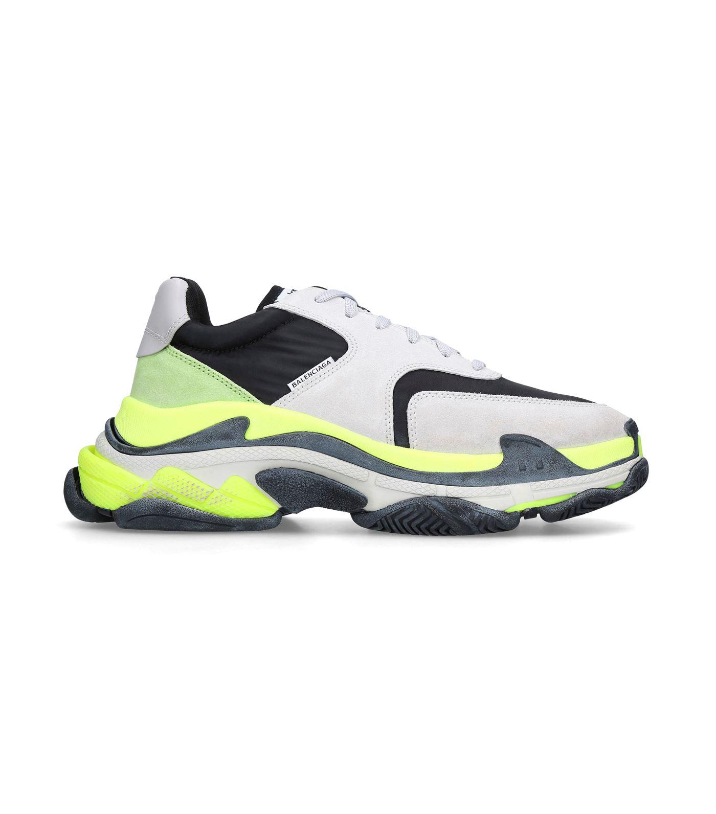 Balenciaga Leather Men S Triple S Tricolor Sneakers In Grey Gray