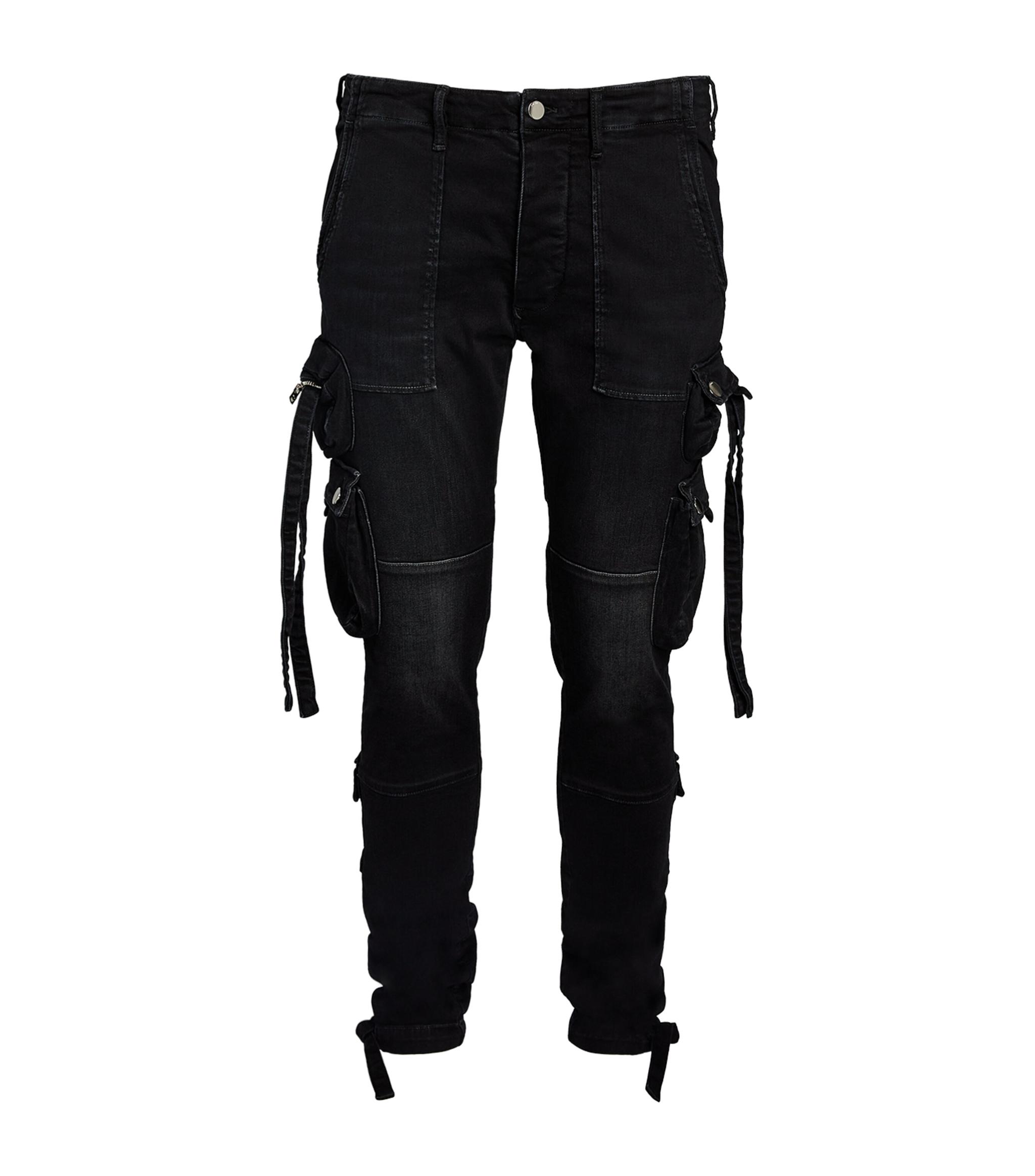 Amiri Denim Cargo Trousers in Black for Men | Lyst