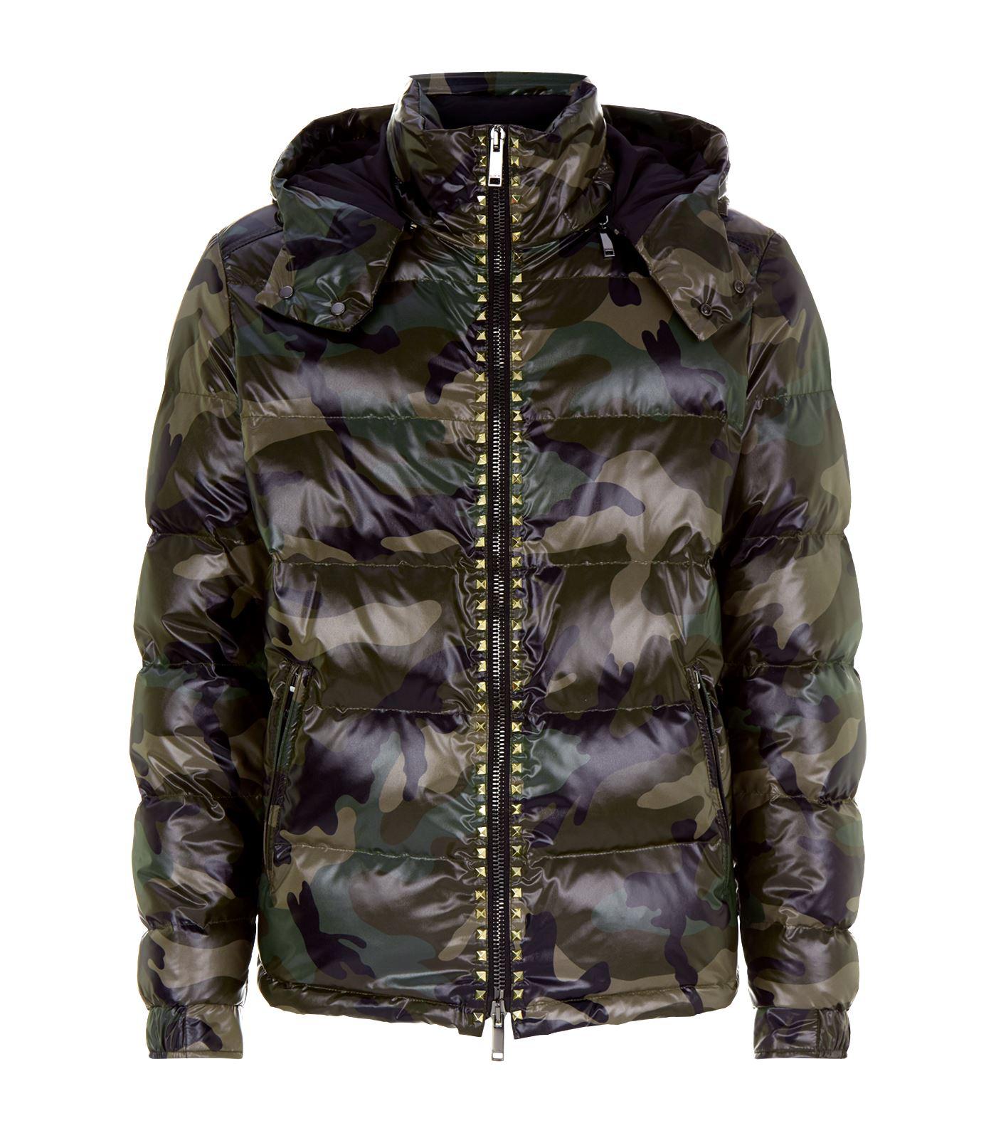 Valentino Camo Puffer Jacket in Green for Men | Lyst